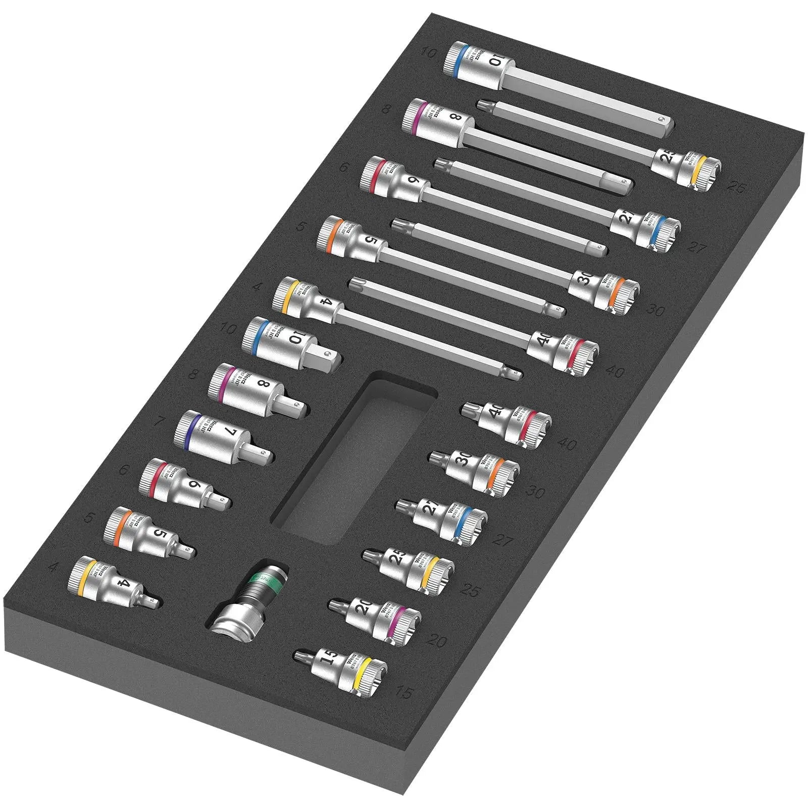 Wera Foam Insert Zyklop B 3/8" Drive Bit Socket Set 1 9723 22 Pieces 