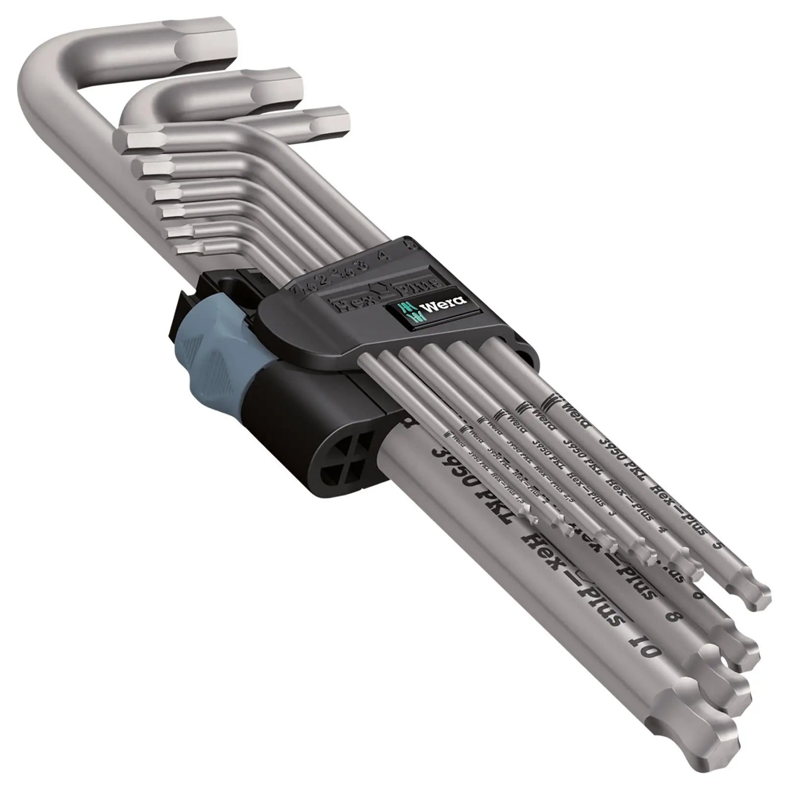 Wera Hex Key Set 3950/9 Stainless Steel 1 SB L-Key Metric 9 Piece 1.5-10mm  White Rose Tools