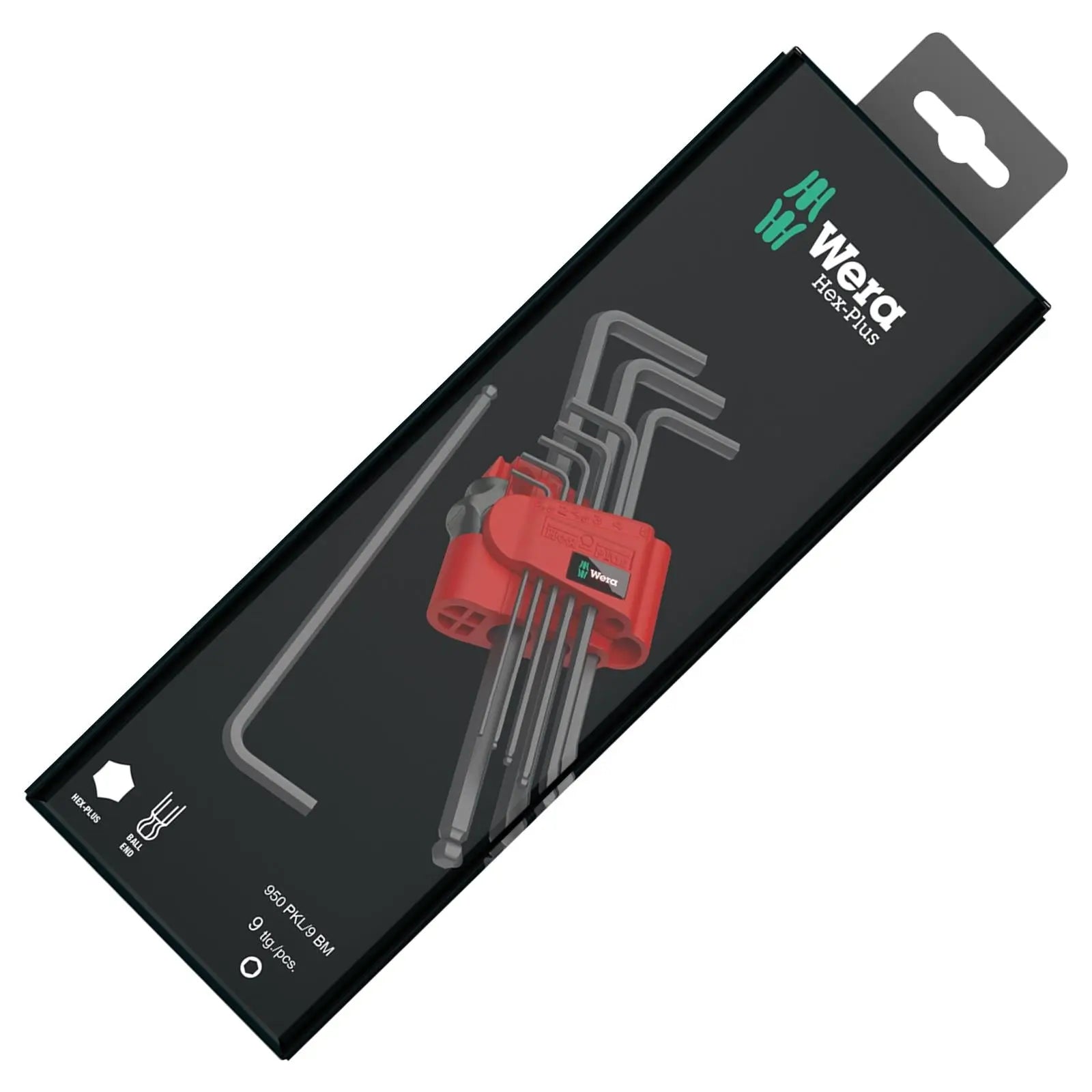 Wera Hex Key Set 950/9 Hex Plus 6 SB L-Key Set Metric BlackLaser 9 Piece 1.5-10mm  White Rose Tools