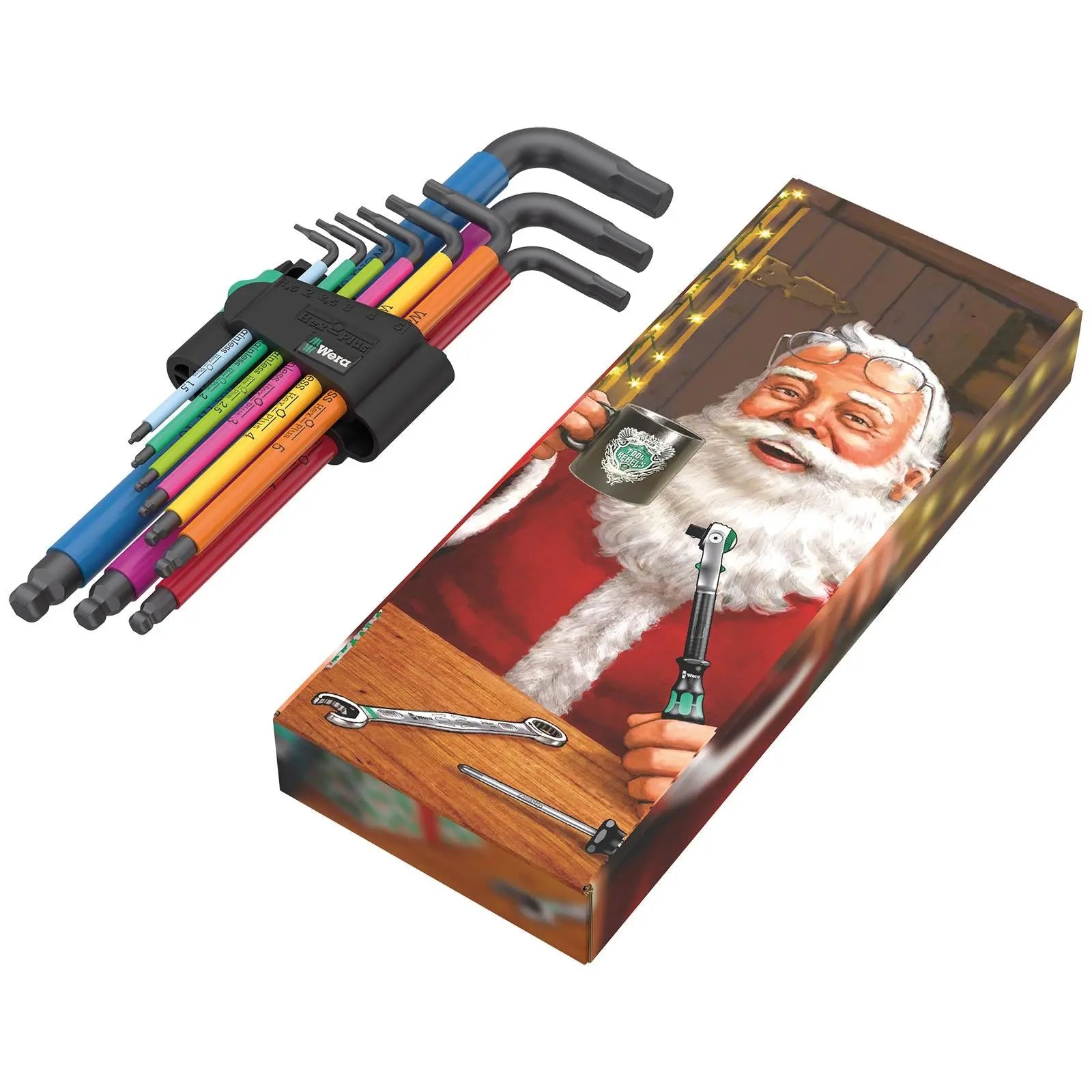 Wera Hex Key Set 950/9 Hex Plus L-Key Set Metric BlackLaser Christmas 2023 9 Pieces 1.5-10mm  White Rose Tools