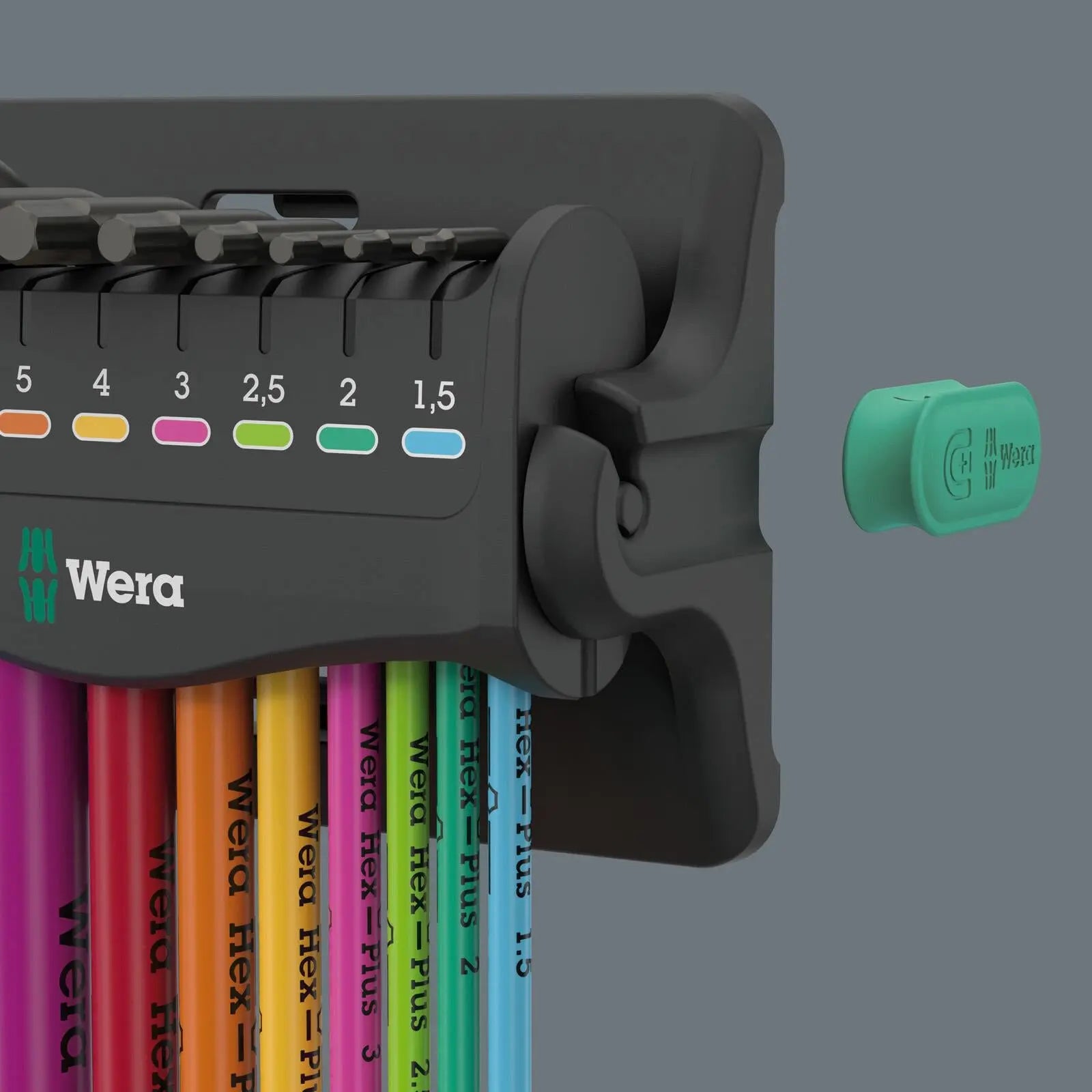 Wera Hex Key Set Stand Wall Rack 950/9 Hex Plus Multicolour 3 L-Key Set Metric BlackLaser 9 Pieces 1.5-10mm  White Rose Tools
