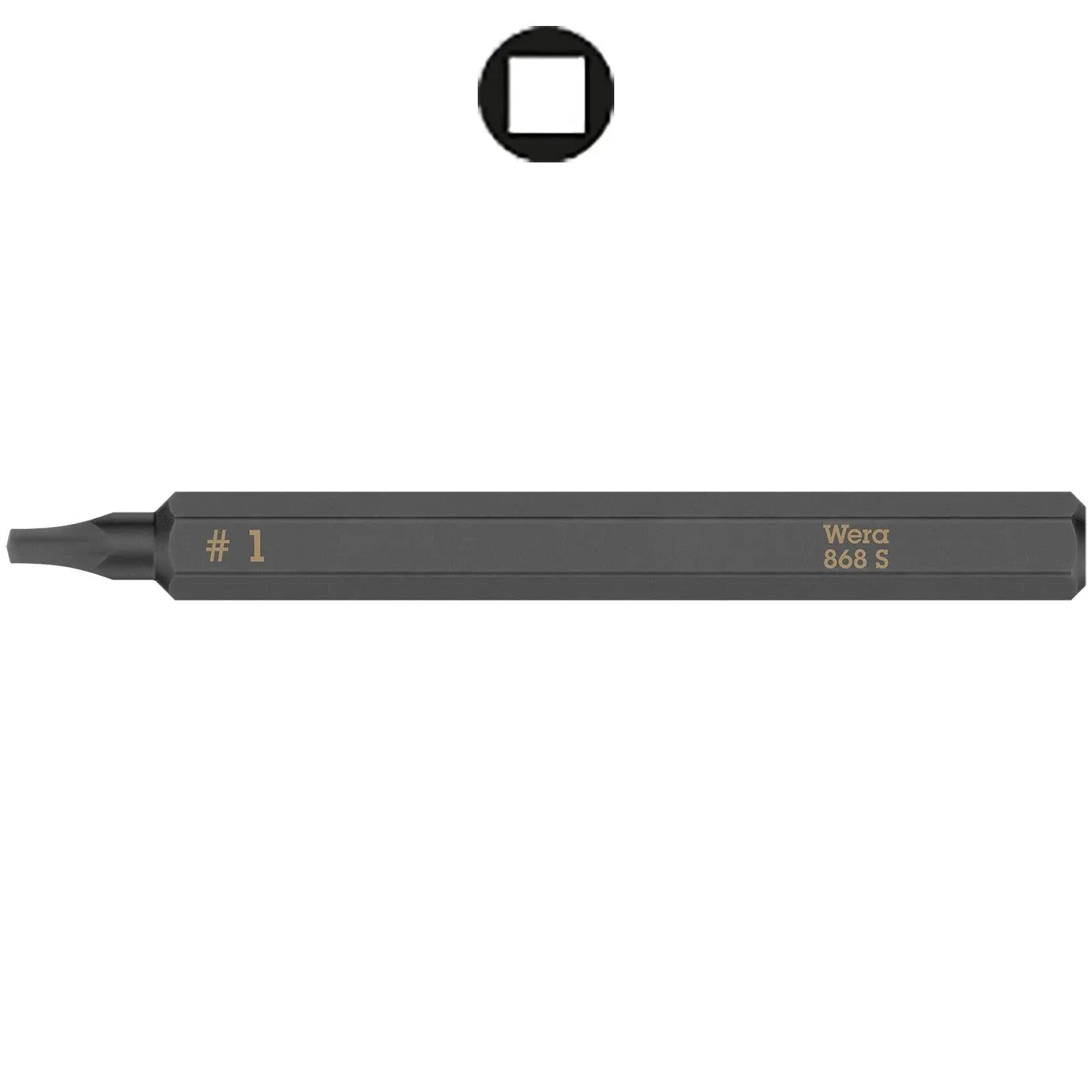 Wera Impact Screwdriver Bit for use with 921 Impact Screwdriver Slotted Hex Phillips Pozi Torx Square  White Rose Tools