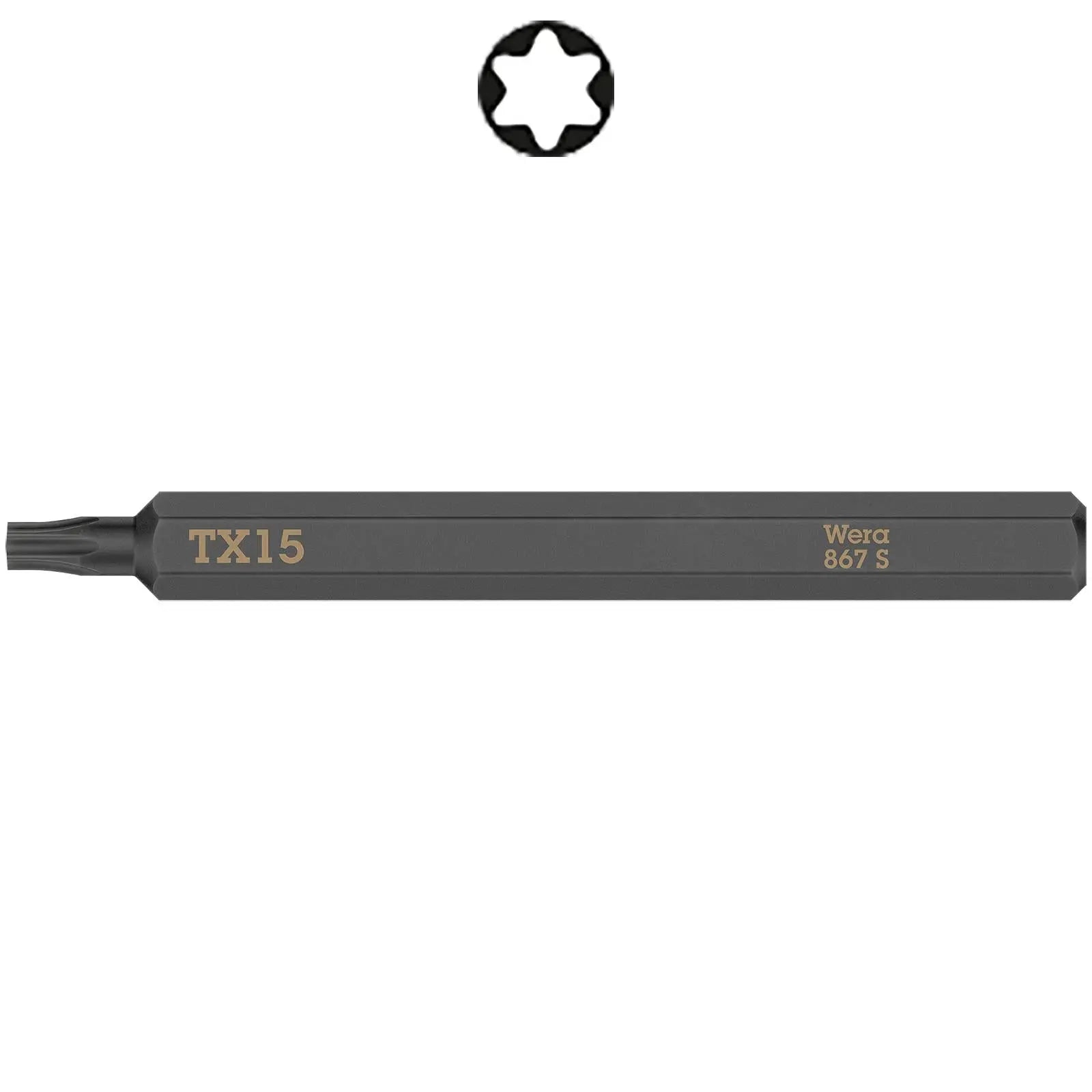 Wera Impact Screwdriver Bit for use with 921 Impact Screwdriver Slotted Hex Phillips Pozi Torx Square  White Rose Tools