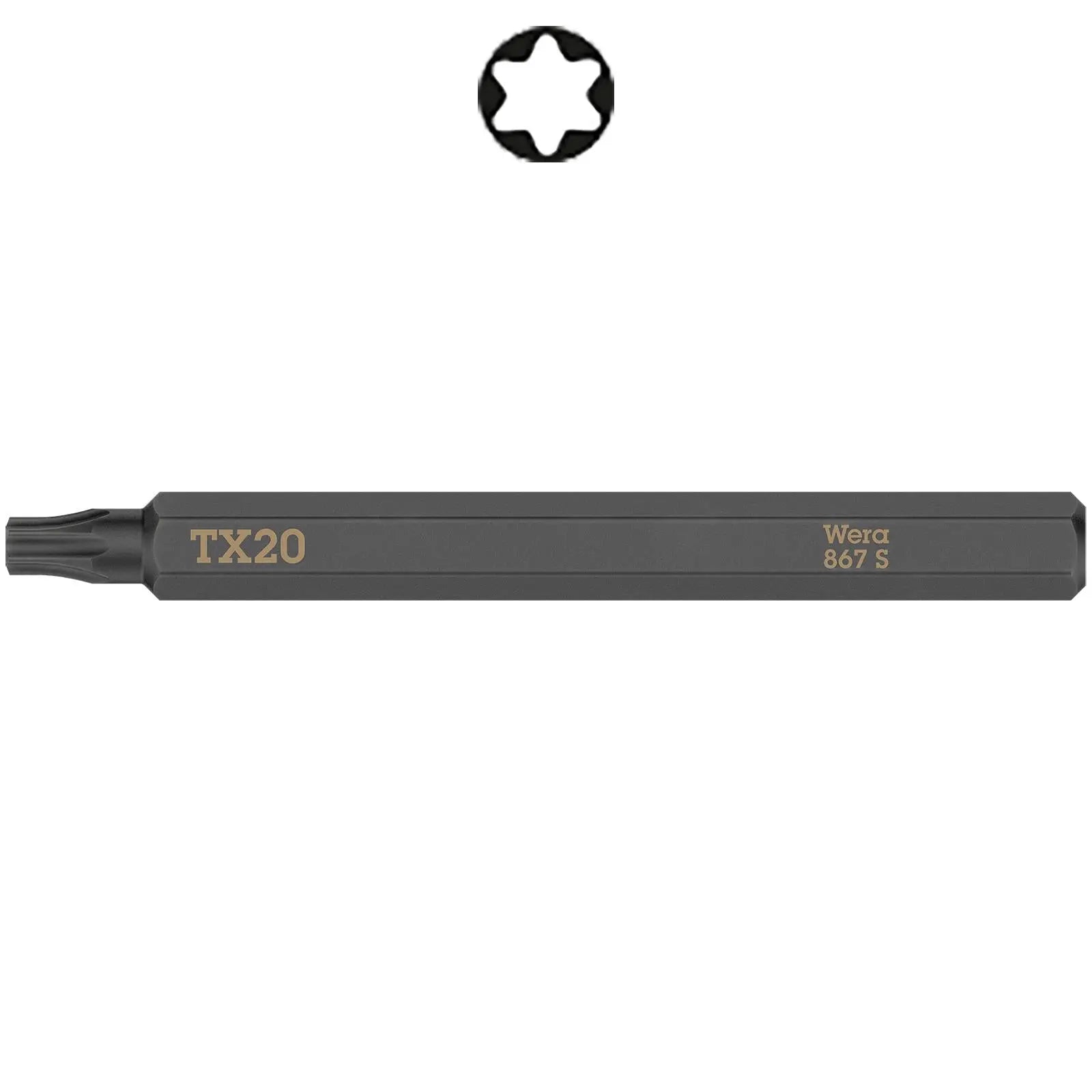 Wera Impact Screwdriver Bit for use with 921 Impact Screwdriver Slotted Hex Phillips Pozi Torx Square  White Rose Tools