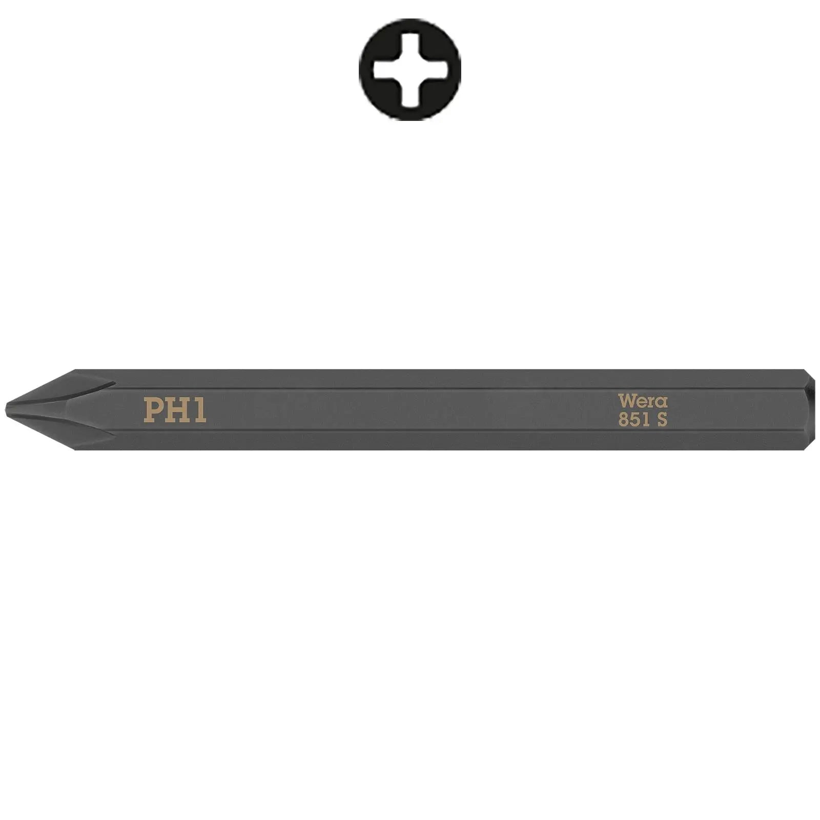 Wera Impact Screwdriver Bit for use with 921 Impact Screwdriver Slotted Hex Phillips Pozi Torx Square  White Rose Tools