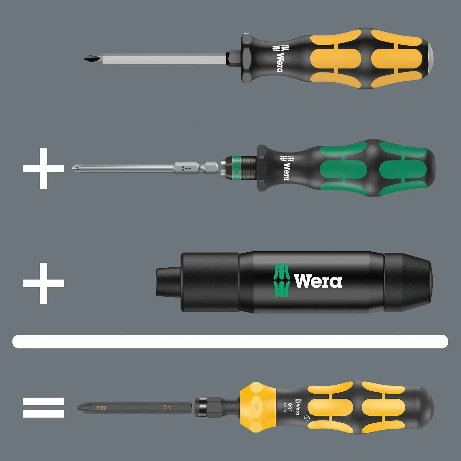 Wera Impact Screwdriver Kraftform Kompakt 900 Imperial Set 1 19 Pieces in Case 
