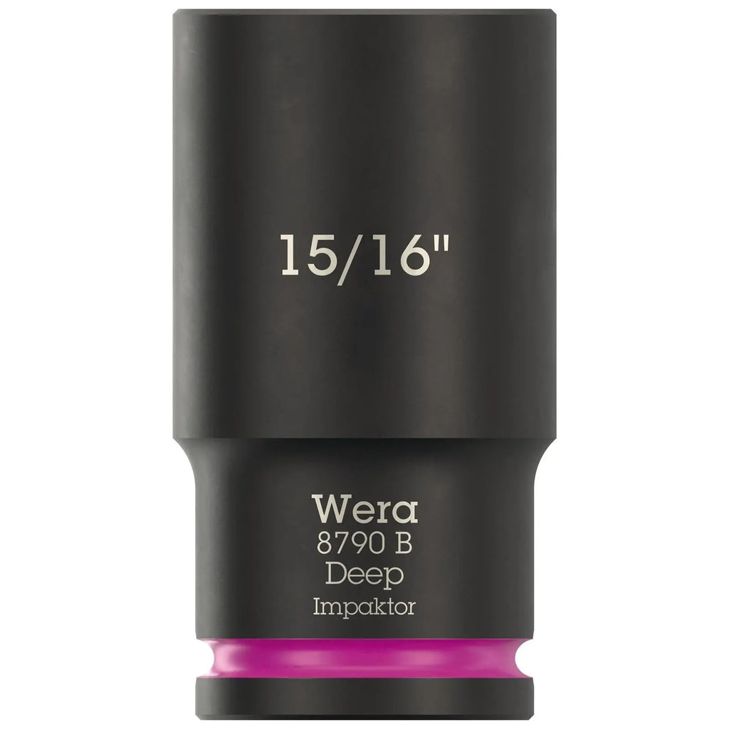 Wera Impact Socket Deep 3/8" Drive 8790 B Impaktor Metric Imperial - Choose Size  White Rose Tools