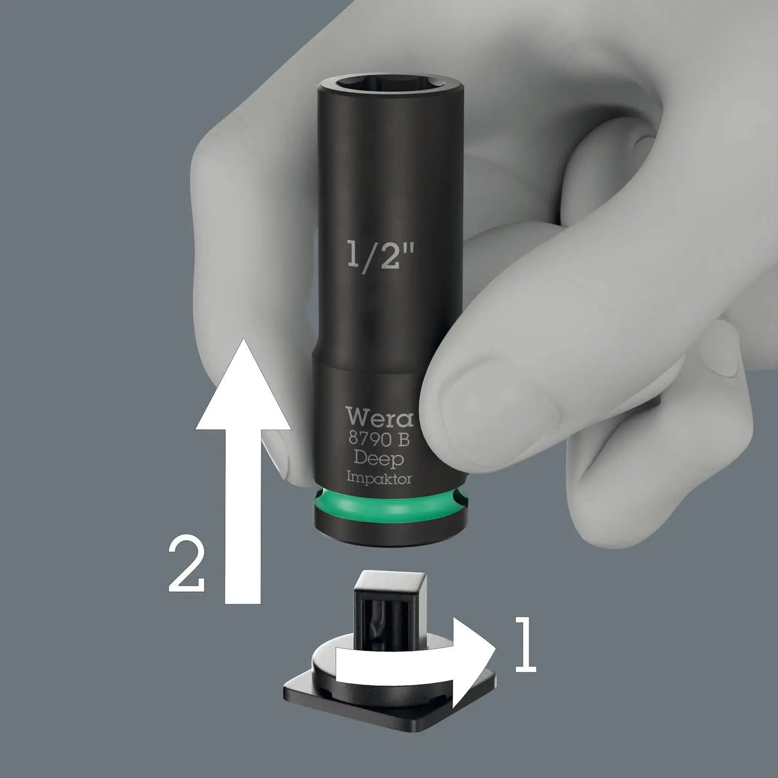 Wera Impact Socket Set Deep 3/8" Drive 13 Pieces 8790 B Impaktor Deep Imperial Set 1 in Case  White Rose Tools