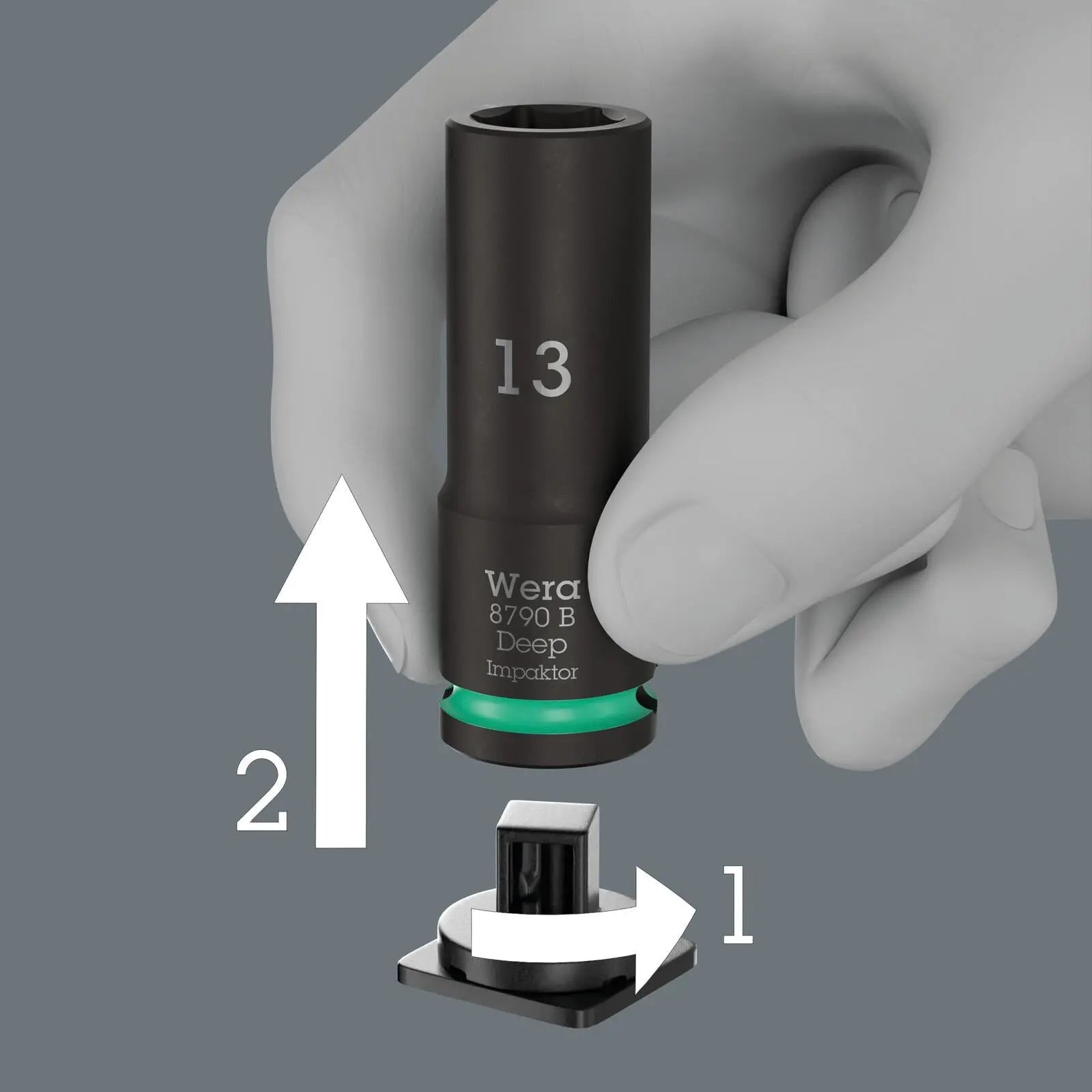 Wera Impact Socket Set Deep 3/8" Drive 8-24mm 14 Pieces 8790 B Impaktor Deep Set 1 in Case  White Rose Tools