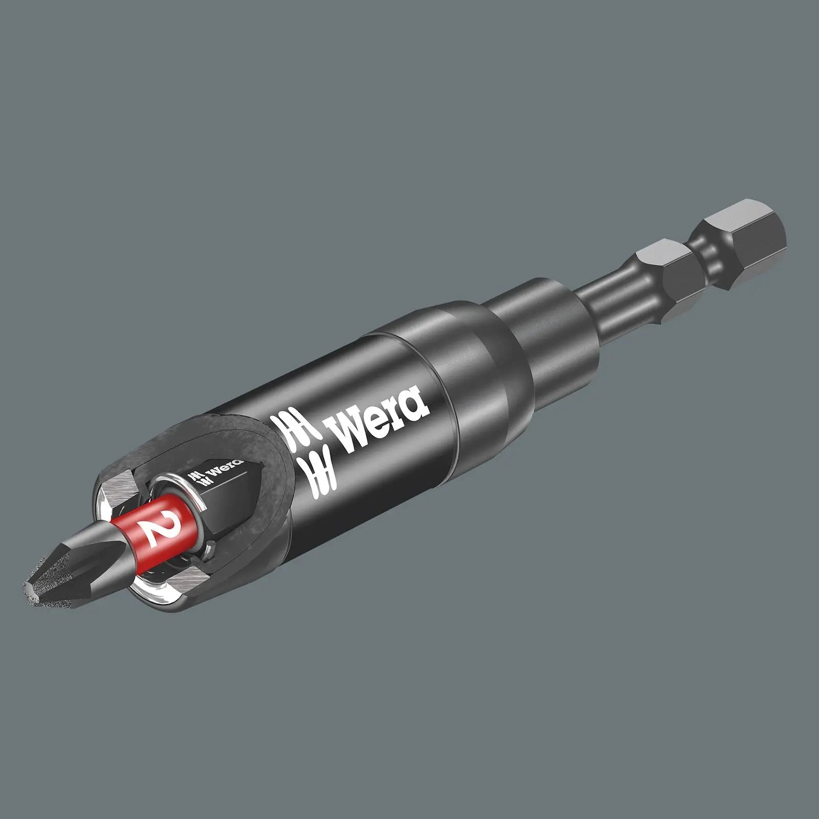 Wera Impaktor Bit Holder 75mm 897/4 with Retaining Ring and Magnet 1/4" Hex 