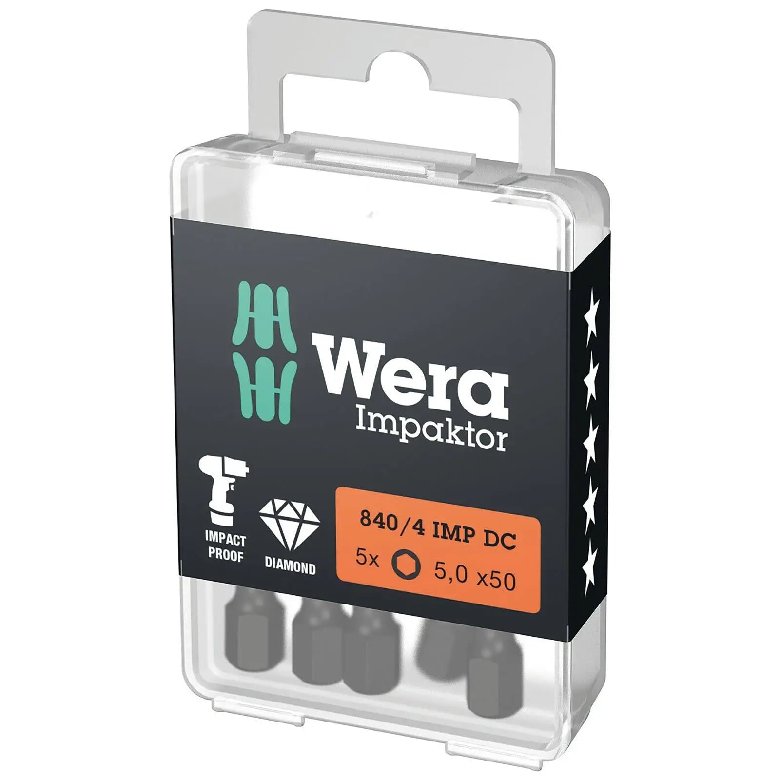 Wera Impaktor Impact Screwdriver Bits Pozi Phillips Torx Hex 25mm 50mm Length 
