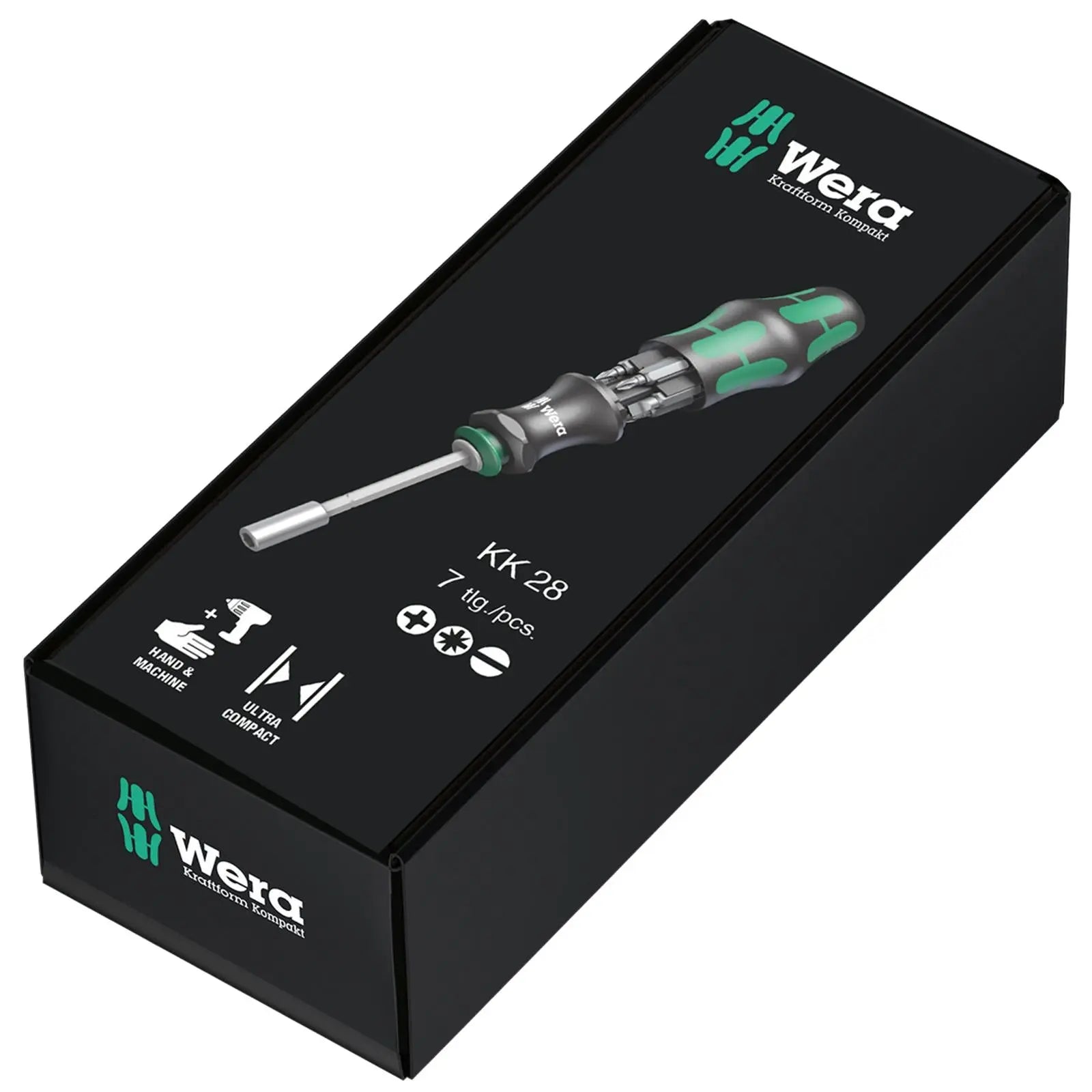 Wera Interchangable Screwdriver Set Kraftform Kompakt 28 SB 7 Pieces  White Rose Tools