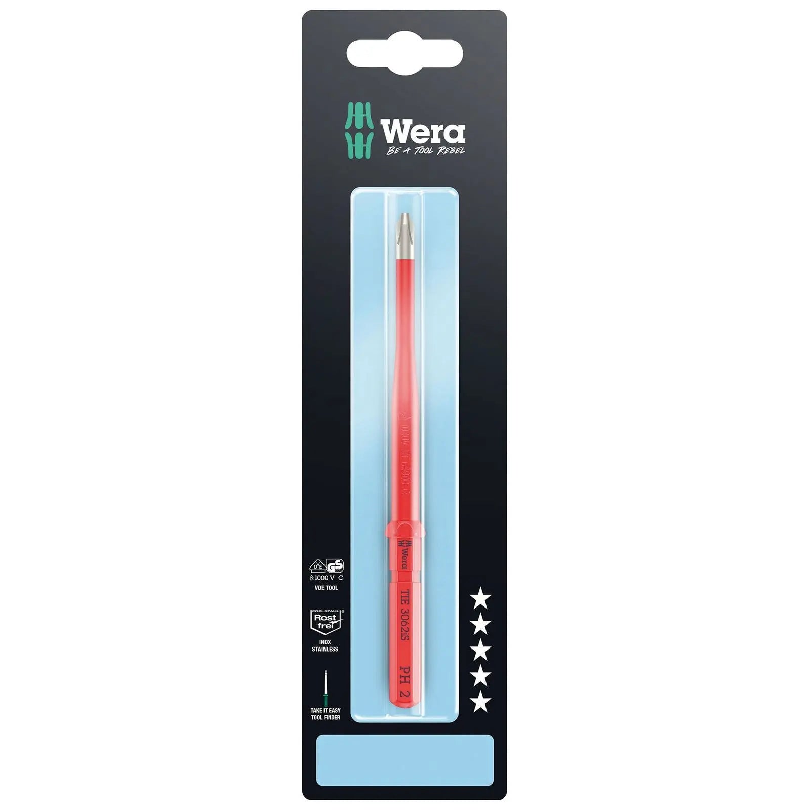 Wera Interchangeable Screwdriver Blade Kraftform Kompakt VDE Stainless Steel Take It Easy SB Colour Coded - Choose Size  White Rose Tools
