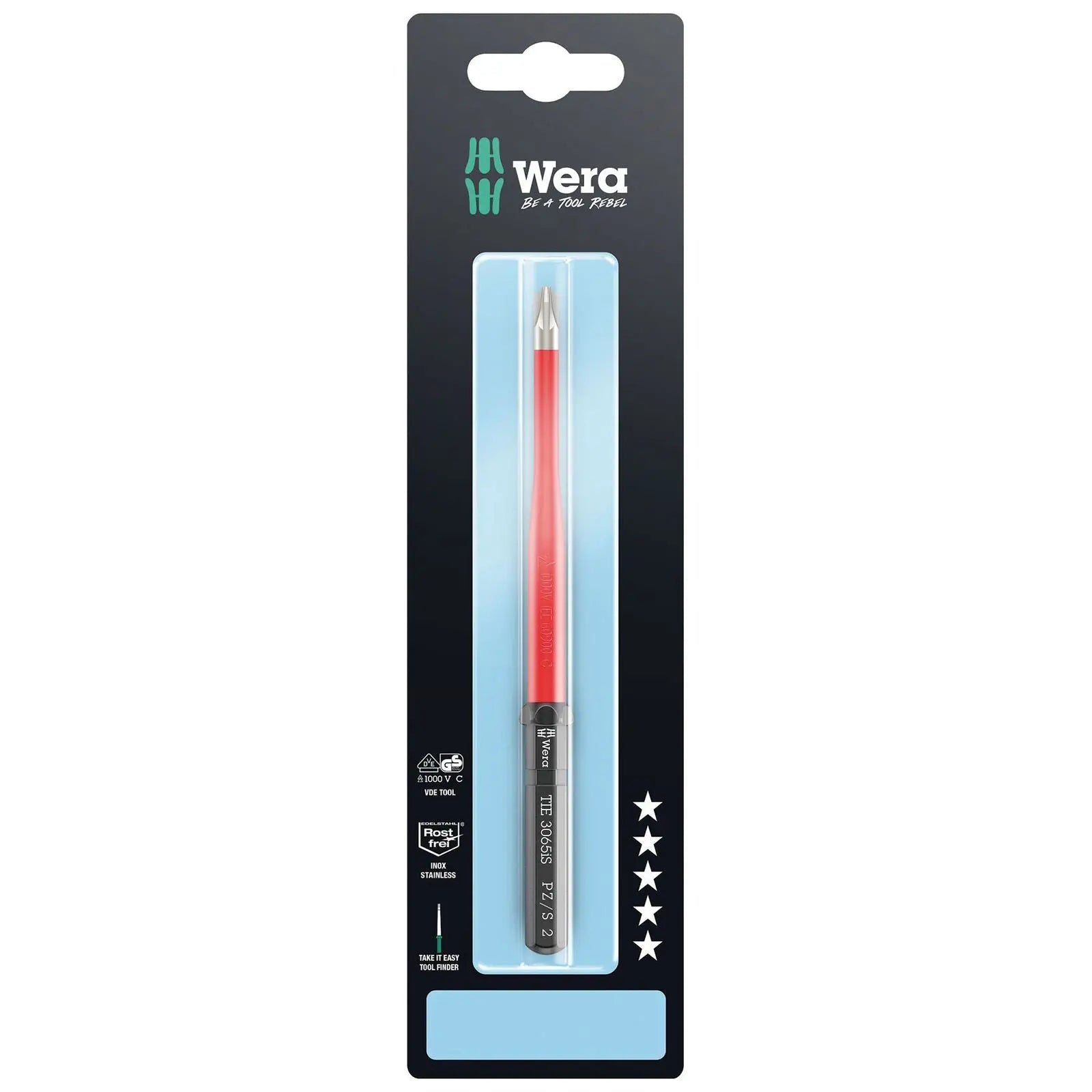 Wera Interchangeable Screwdriver Blade Kraftform Kompakt VDE Stainless Steel Take It Easy SB Colour Coded - Choose Size  White Rose Tools