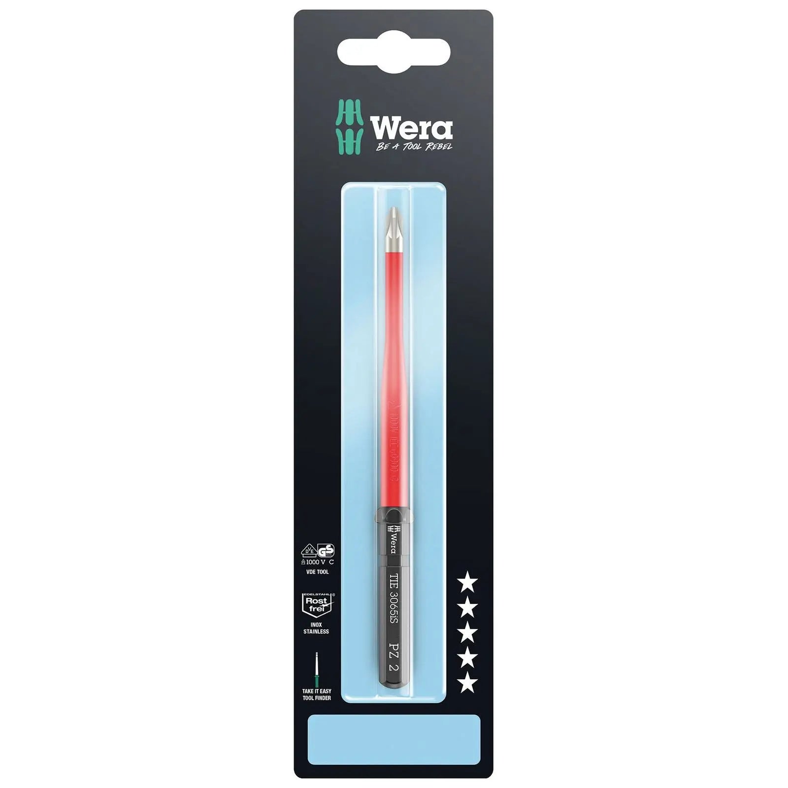 Wera Interchangeable Screwdriver Blade Kraftform Kompakt VDE Stainless Steel Take It Easy SB Colour Coded - Choose Size  White Rose Tools
