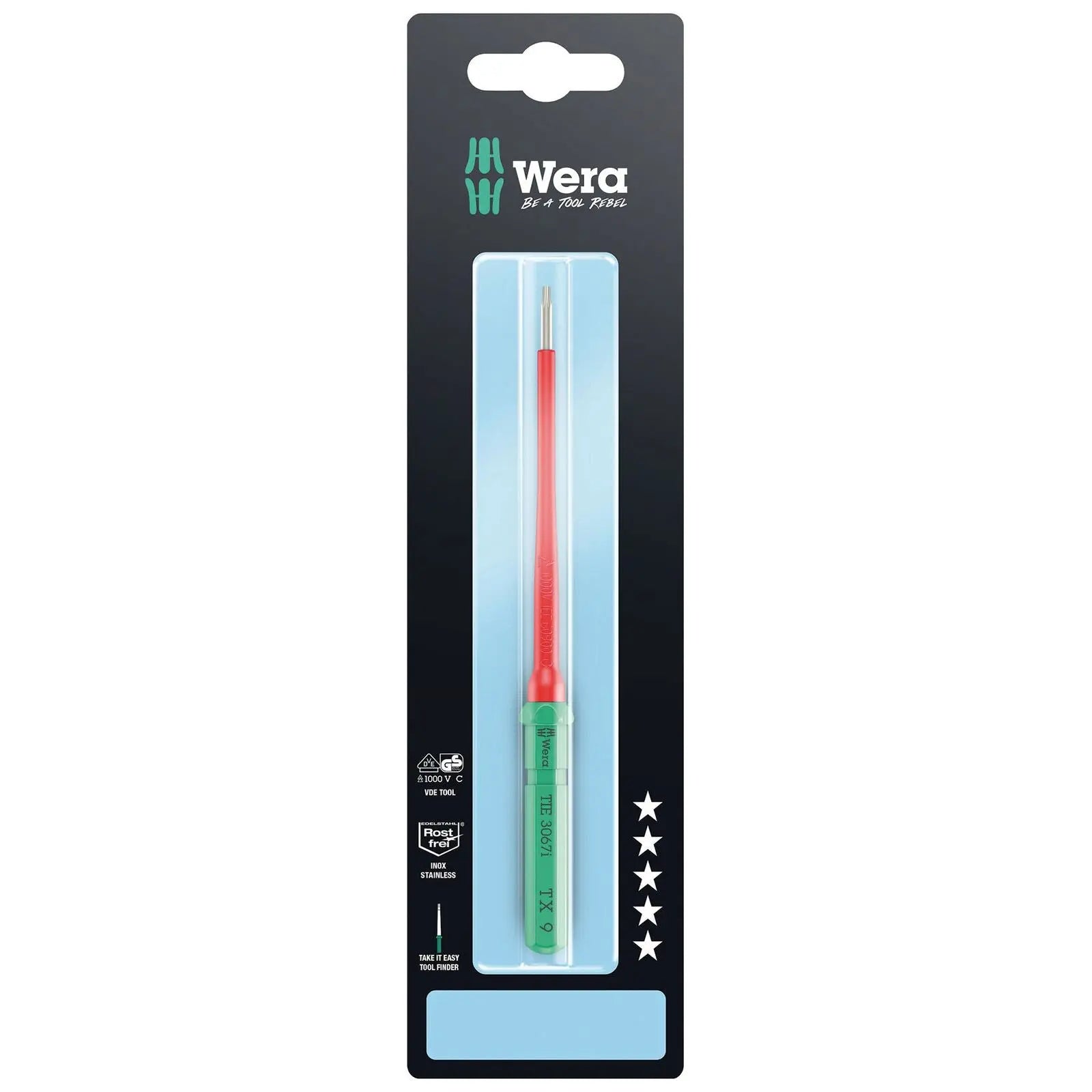 Wera Interchangeable Screwdriver Blade Kraftform Kompakt VDE Stainless Steel Take It Easy SB Colour Coded - Choose Size  White Rose Tools