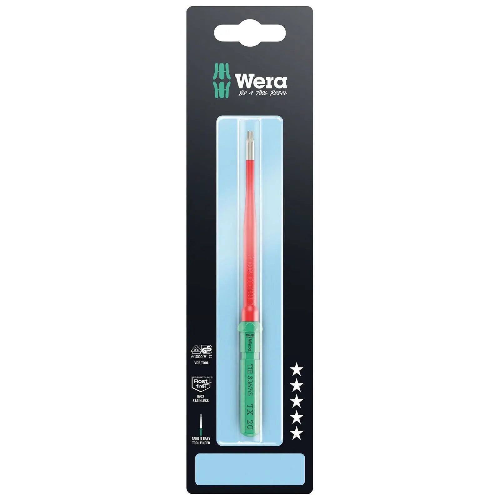 Wera Interchangeable Screwdriver Blade Kraftform Kompakt VDE Stainless Steel Take It Easy SB Colour Coded - Choose Size  White Rose Tools