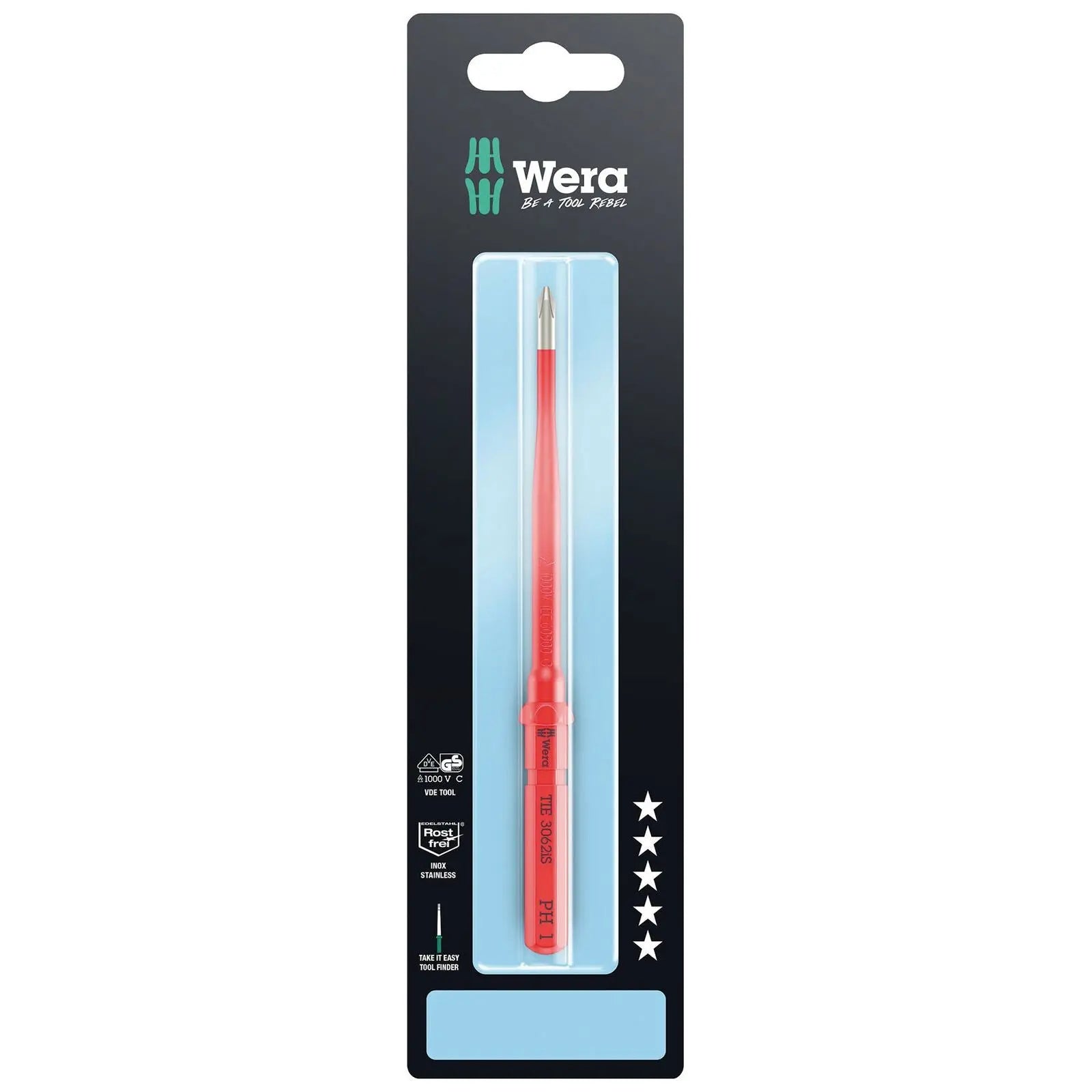 Wera Interchangeable Screwdriver Blade Kraftform Kompakt VDE Stainless Steel Take It Easy SB Colour Coded - Choose Size  White Rose Tools