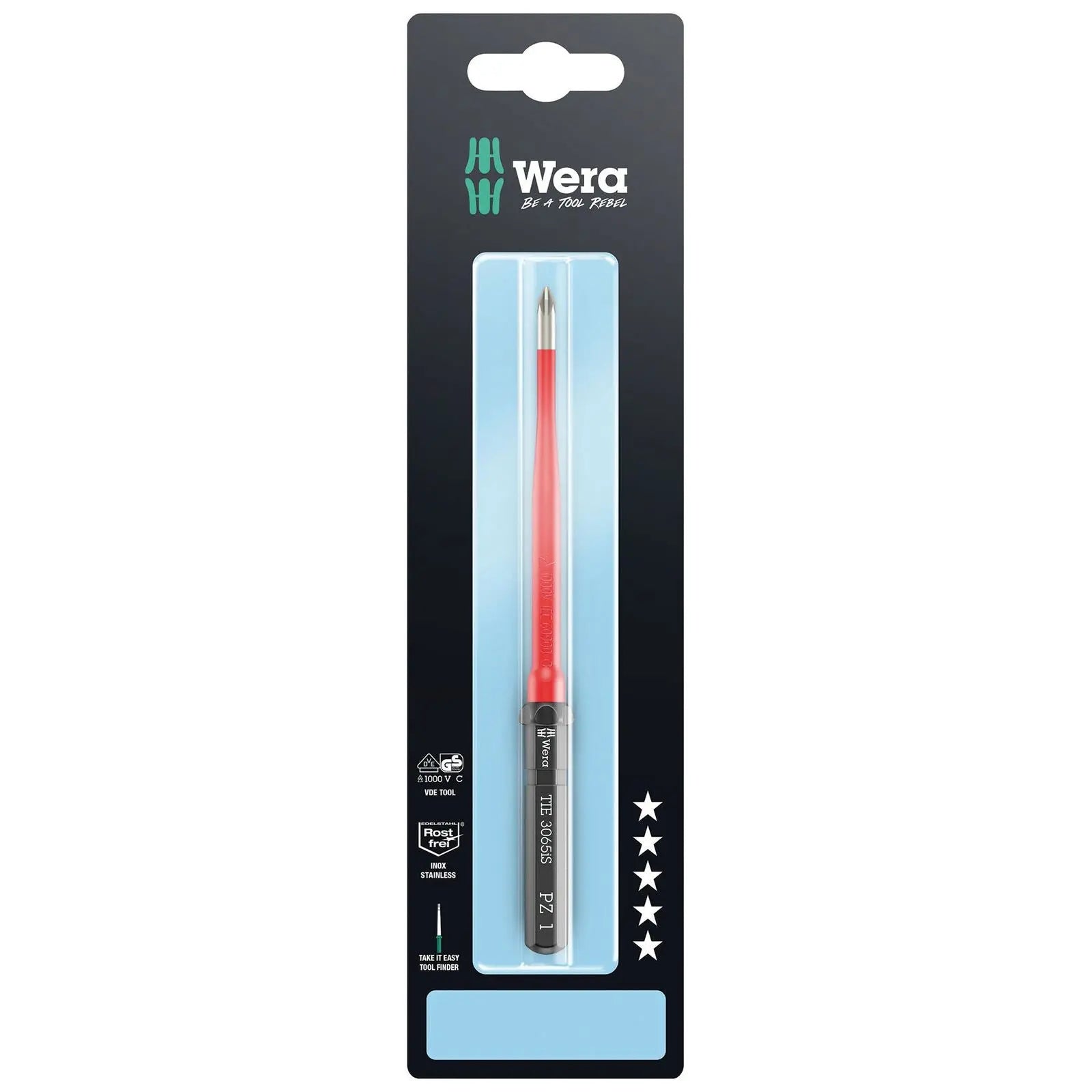 Wera Interchangeable Screwdriver Blade Kraftform Kompakt VDE Stainless Steel Take It Easy SB Colour Coded - Choose Size  White Rose Tools