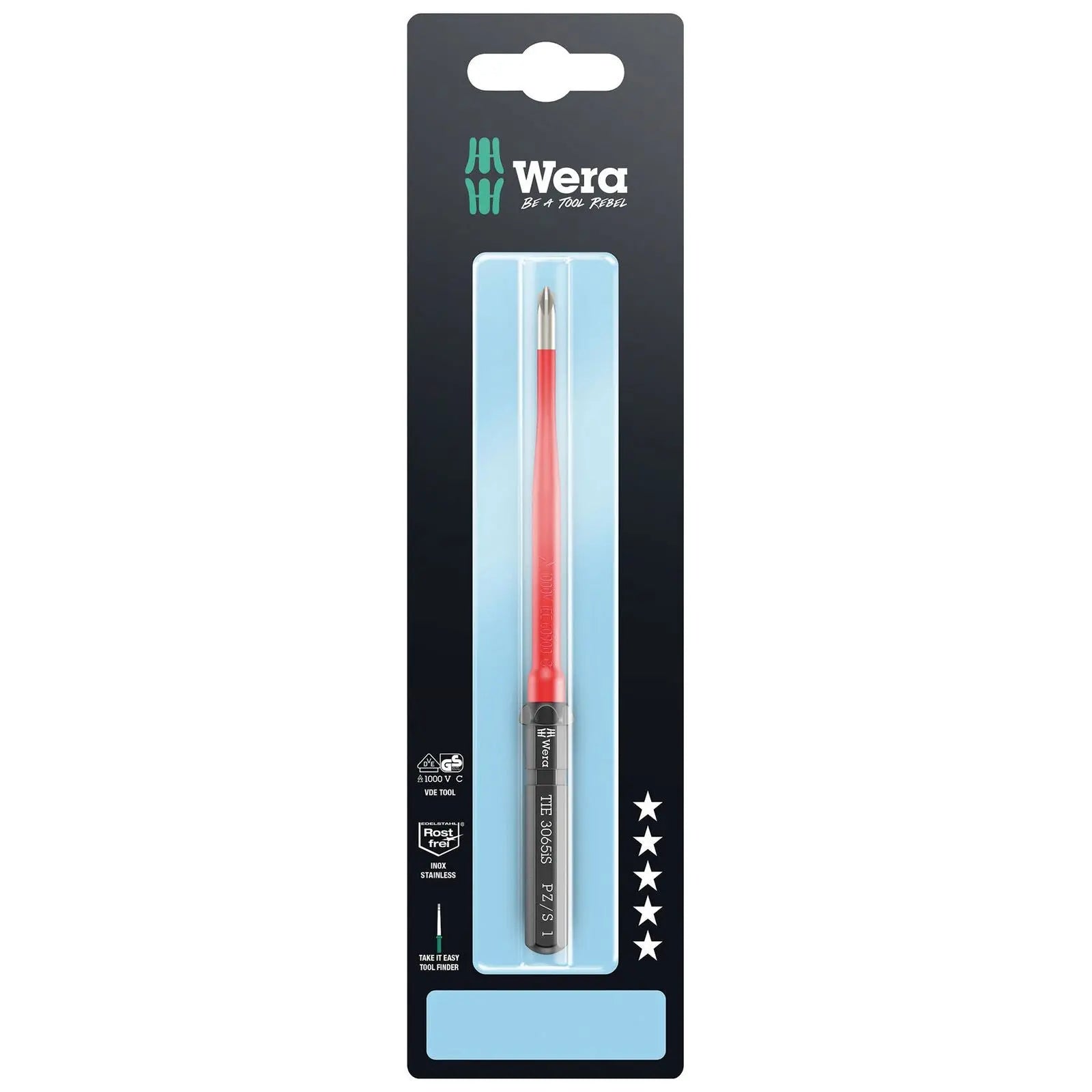 Wera Interchangeable Screwdriver Blade Kraftform Kompakt VDE Stainless Steel Take It Easy SB Colour Coded - Choose Size  White Rose Tools