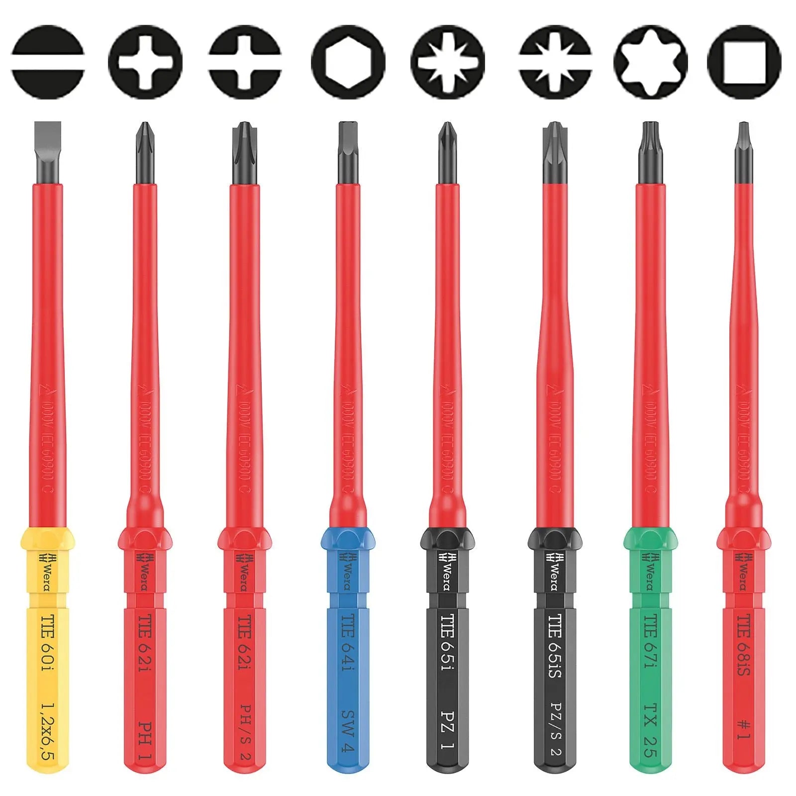 Wera Interchangeable Screwdriver Blade Kraftform Kompakt VDE Take It Easy Colour Coded Loose - Choose Size  White Rose Tools