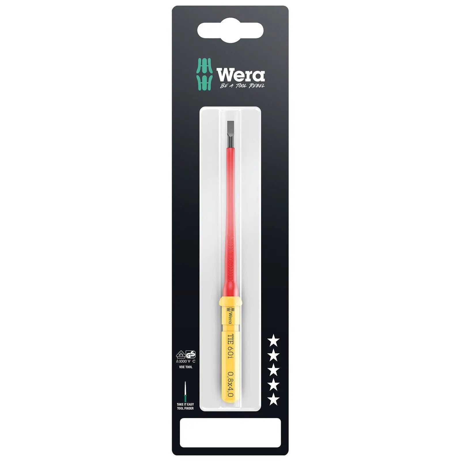 Wera Interchangeable Screwdriver Blade Kraftform Kompakt VDE Take It Easy SB Colour Coded - Choose Size  White Rose Tools