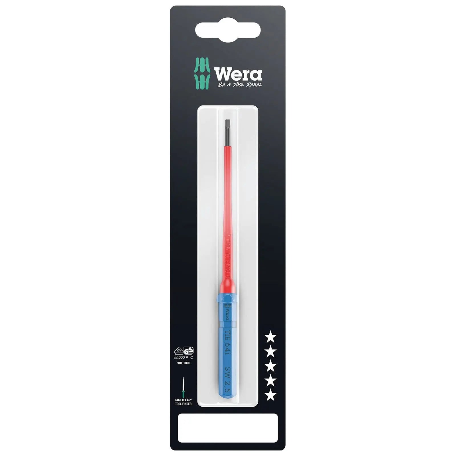 Wera Interchangeable Screwdriver Blade Kraftform Kompakt VDE Take It Easy SB Colour Coded - Choose Size  White Rose Tools