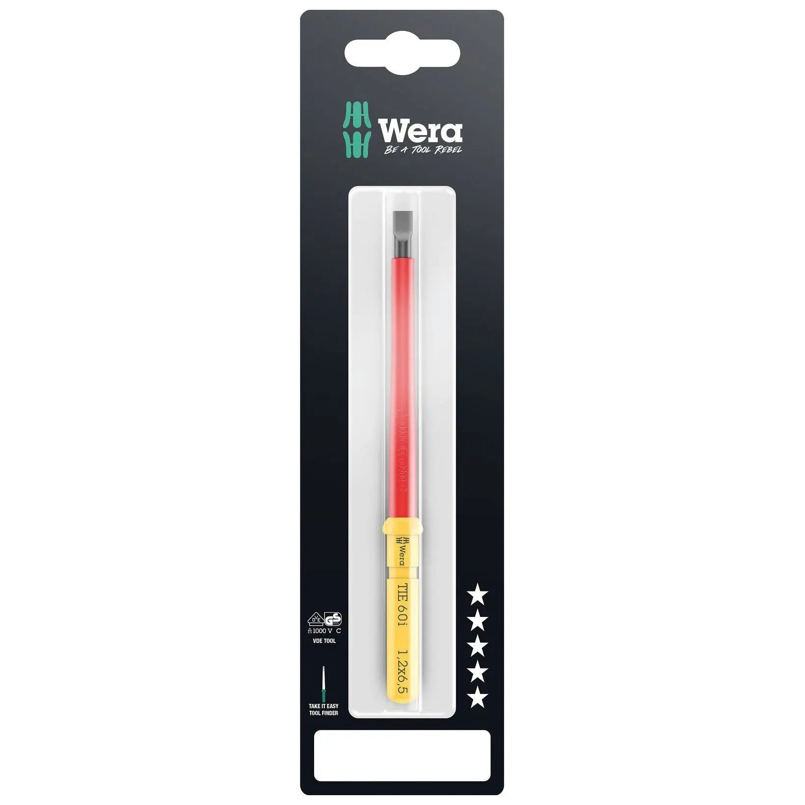 Wera Interchangeable Screwdriver Blade Kraftform Kompakt VDE Take It Easy SB Colour Coded - Choose Size  White Rose Tools