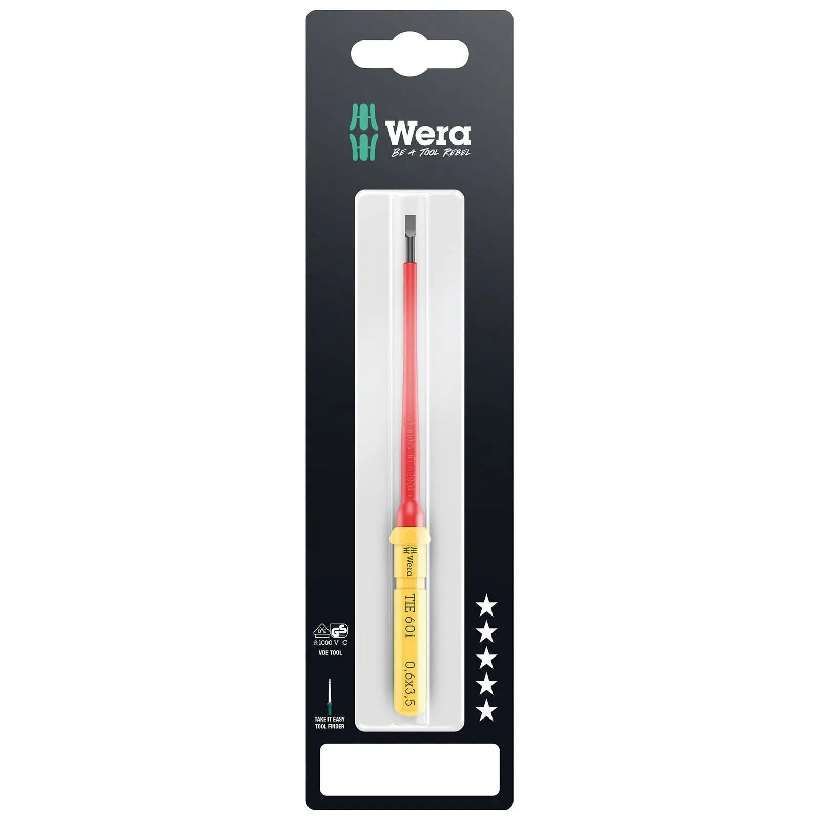 Wera Interchangeable Screwdriver Blade Kraftform Kompakt VDE Take It Easy SB Colour Coded - Choose Size  White Rose Tools