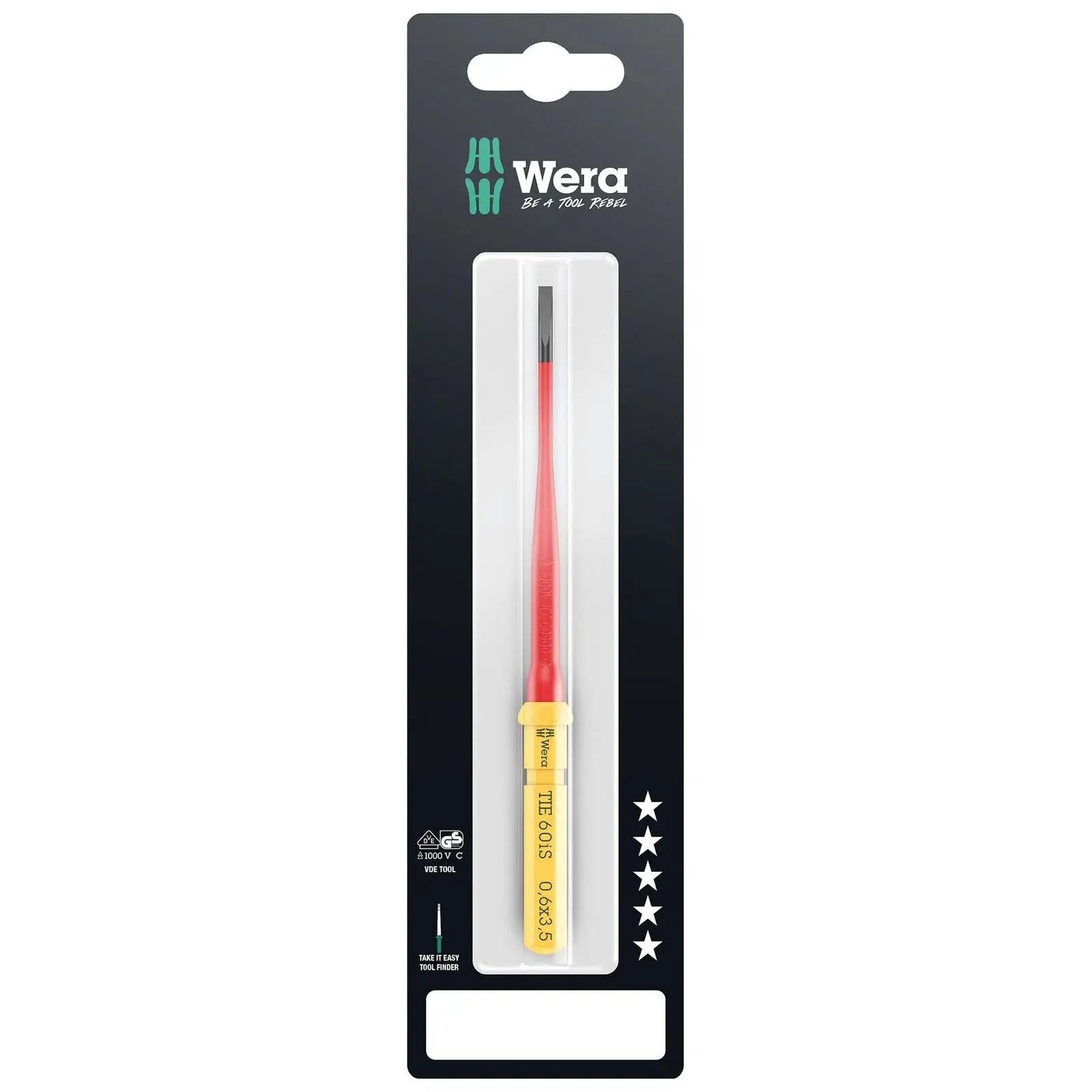 Wera Interchangeable Screwdriver Blade Kraftform Kompakt VDE Take It Easy SB Colour Coded - Choose Size  White Rose Tools