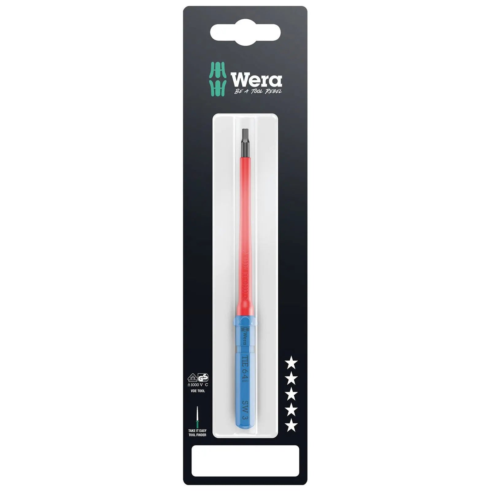 Wera Interchangeable Screwdriver Blade Kraftform Kompakt VDE Take It Easy SB Colour Coded - Choose Size  White Rose Tools