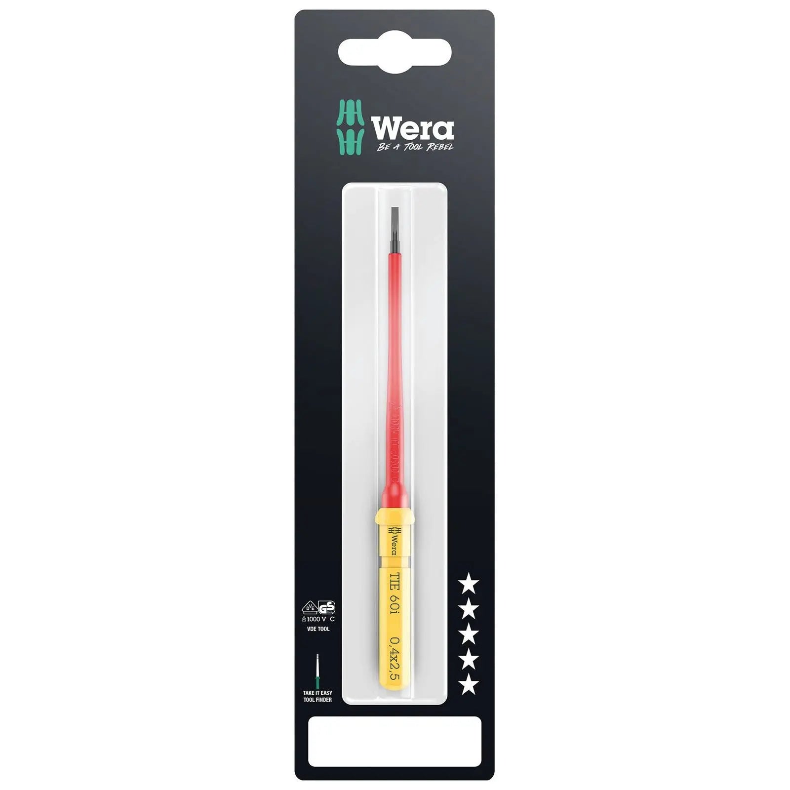 Wera Interchangeable Screwdriver Blade Kraftform Kompakt VDE Take It Easy SB Colour Coded - Choose Size  White Rose Tools