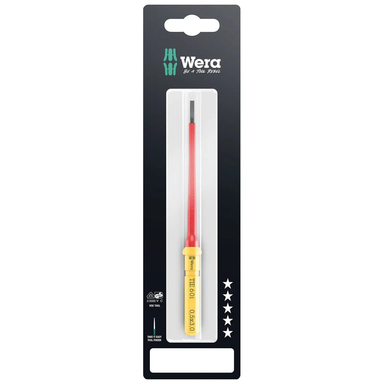 Wera Interchangeable Screwdriver Blade Kraftform Kompakt VDE Take It Easy SB Colour Coded - Choose Size  White Rose Tools