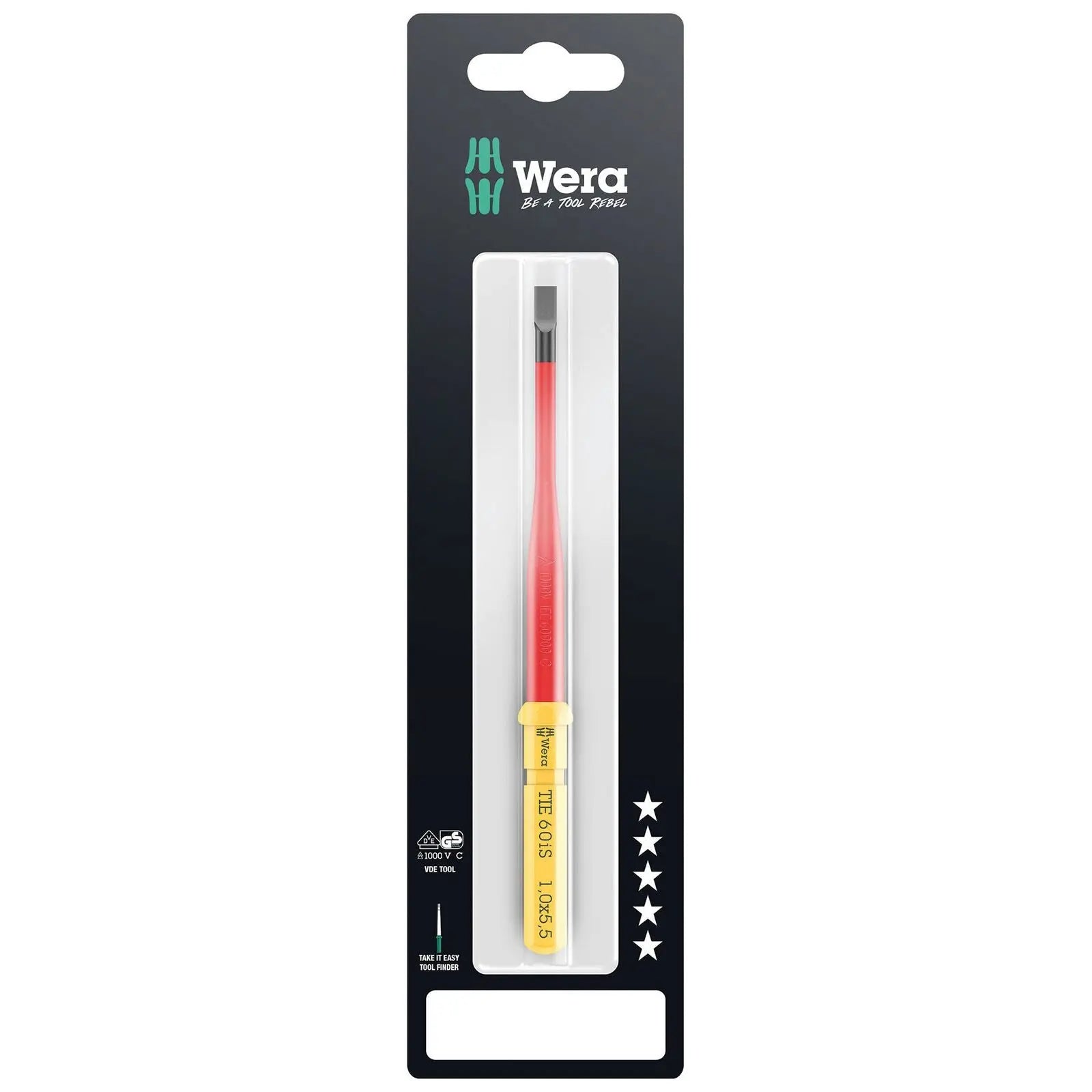 Wera Interchangeable Screwdriver Blade Kraftform Kompakt VDE Take It Easy SB Colour Coded - Choose Size  White Rose Tools