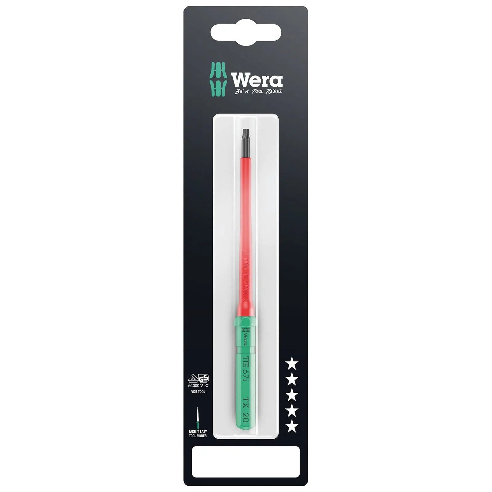 Wera Interchangeable Screwdriver Blade Kraftform Kompakt VDE Take It Easy SB Colour Coded - Choose Size  White Rose Tools