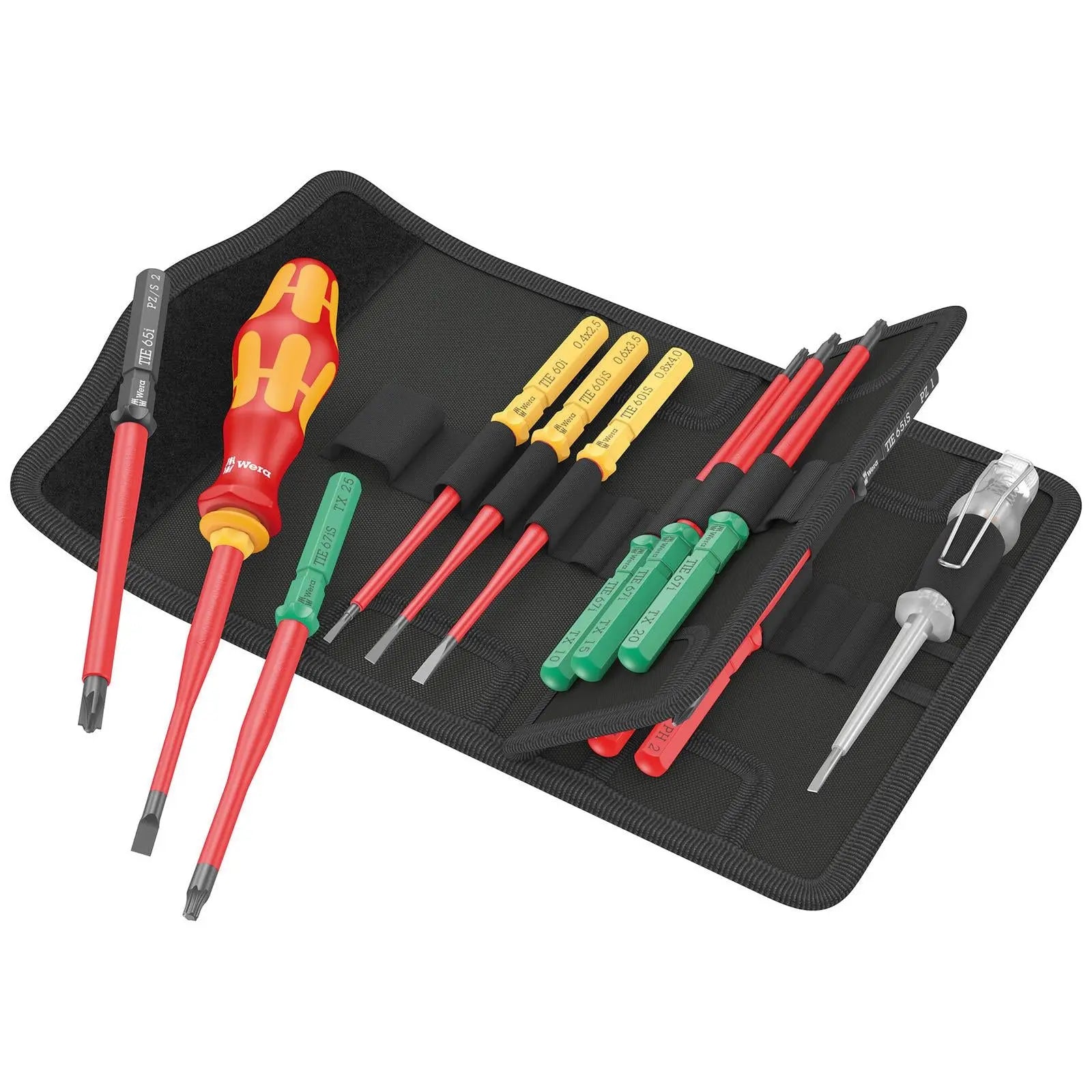 Wera Interchangeable VDE Screwdriver Set Kraftform Kompakt VDE 16 Extra Slim 1 Tool Finder 16 Pieces  White Rose Tools
