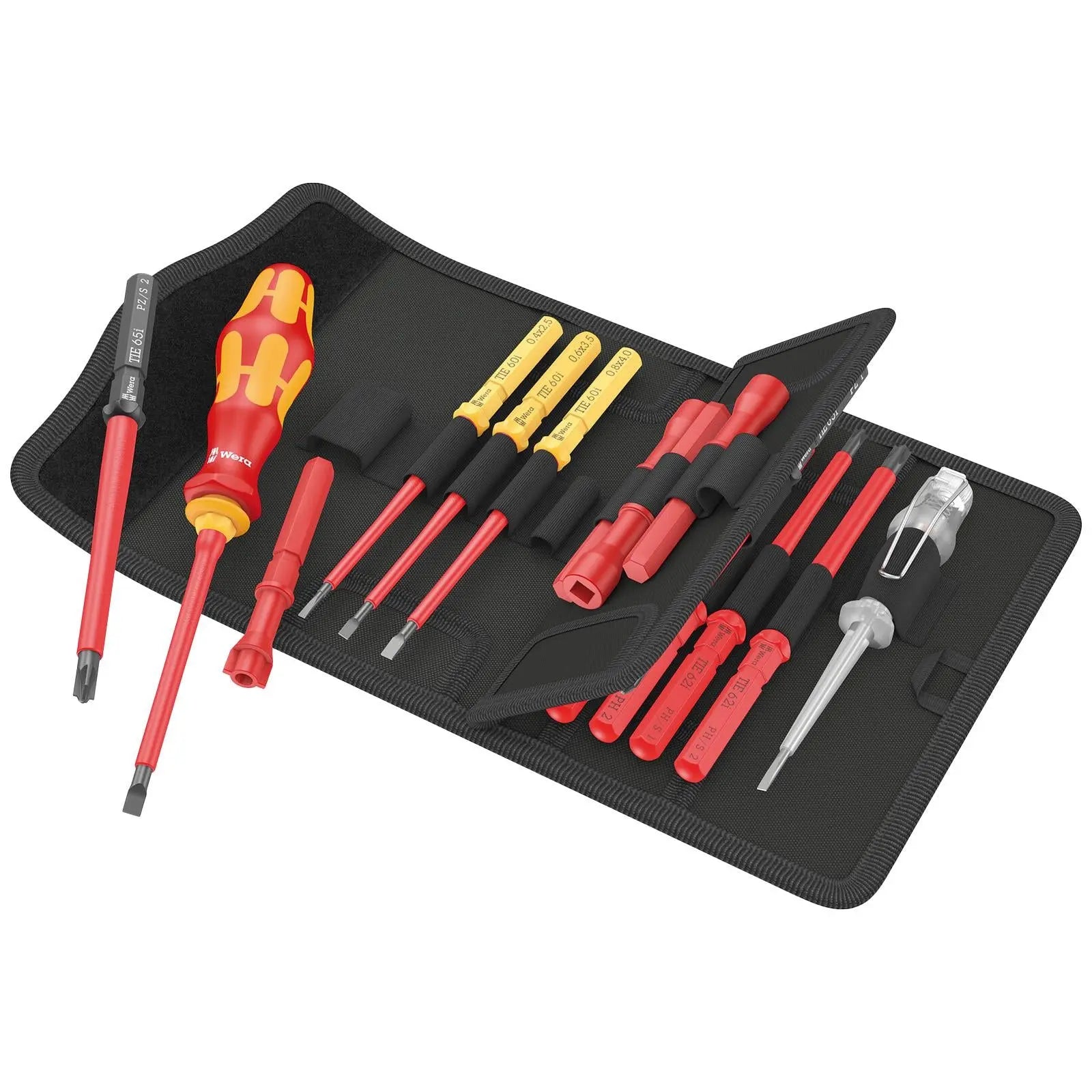 Wera Interchangeable VDE Screwdriver Set Kraftform Kompakt VDE 18 Universal 1 Tool Finder 18 Pieces  White Rose Tools