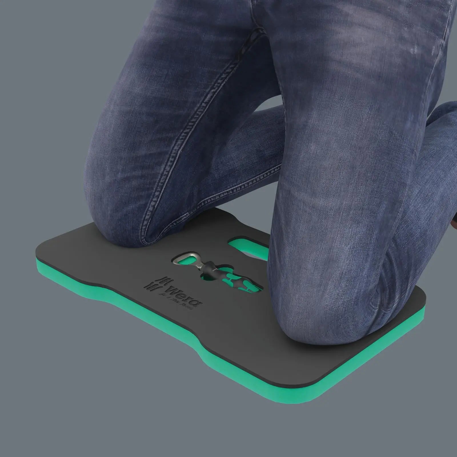 Wera Kneeling Pad 9516 with Bottle Opener Comfort and Refreshment Set Knee Saver Mat 2 Pieces  White Rose Tools