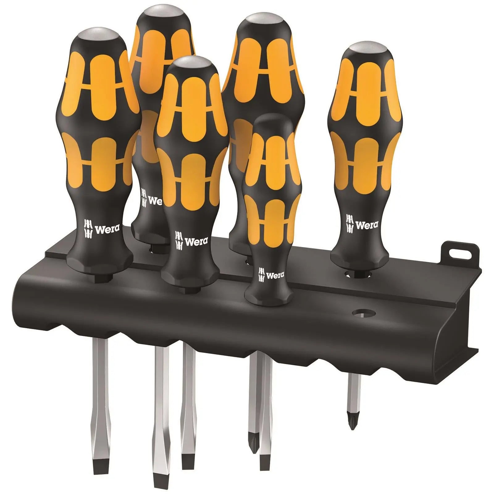 Wera Kraftform Chiseldriver Screwdriver Set and Rack 6 Piece Pozi Slotted 