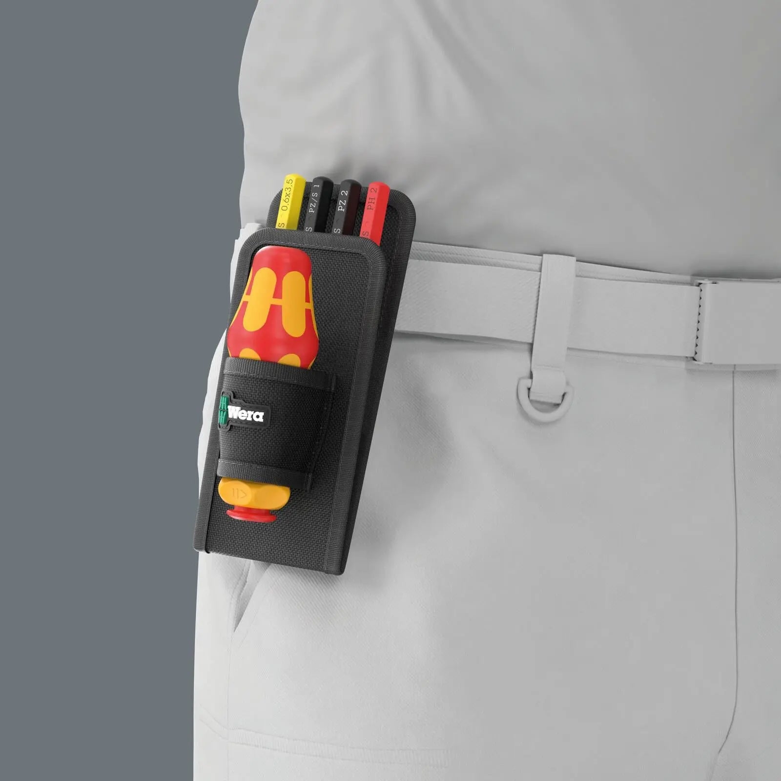 Wera Kraftform Kompakt VDE GO RA 1 Compact Belt Holster 5 Pieces  White Rose Tools