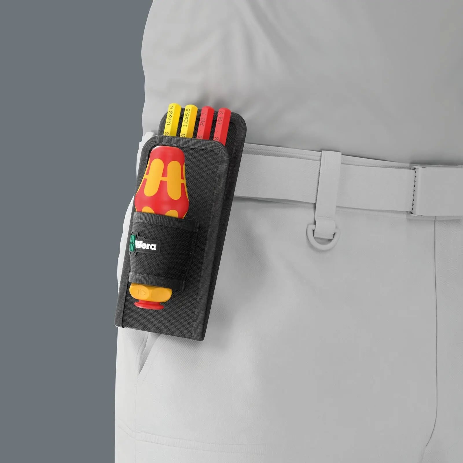 Wera Kraftform Kompakt VDE GO RA 2 Compact Belt Holster 5 Pieces  White Rose Tools