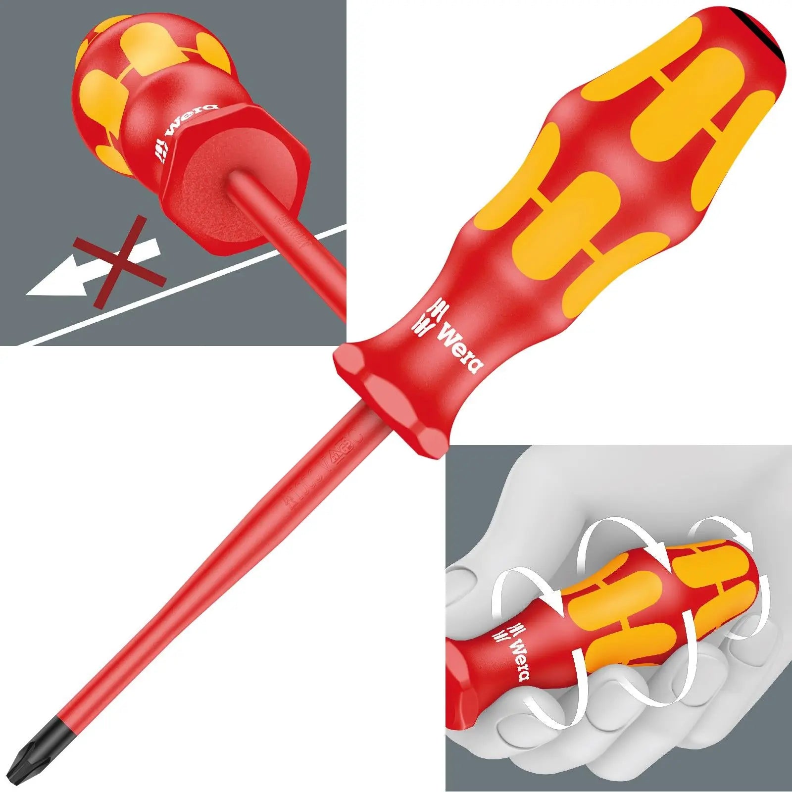 Wera Kraftform Plus VDE Slimline Screwdriver 1000V Slotted Phillips Pozi 