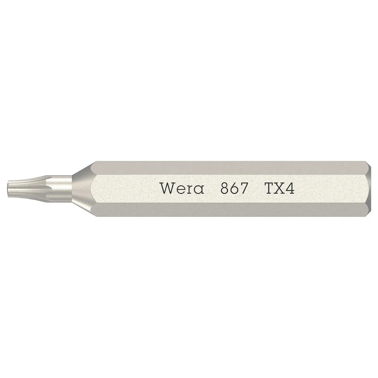 Wera Micro Precision Screwdriver Bits with 4mm Hex Drive Phillips Pozi Slotted Hex Torx - Choose Size  White Rose Tools