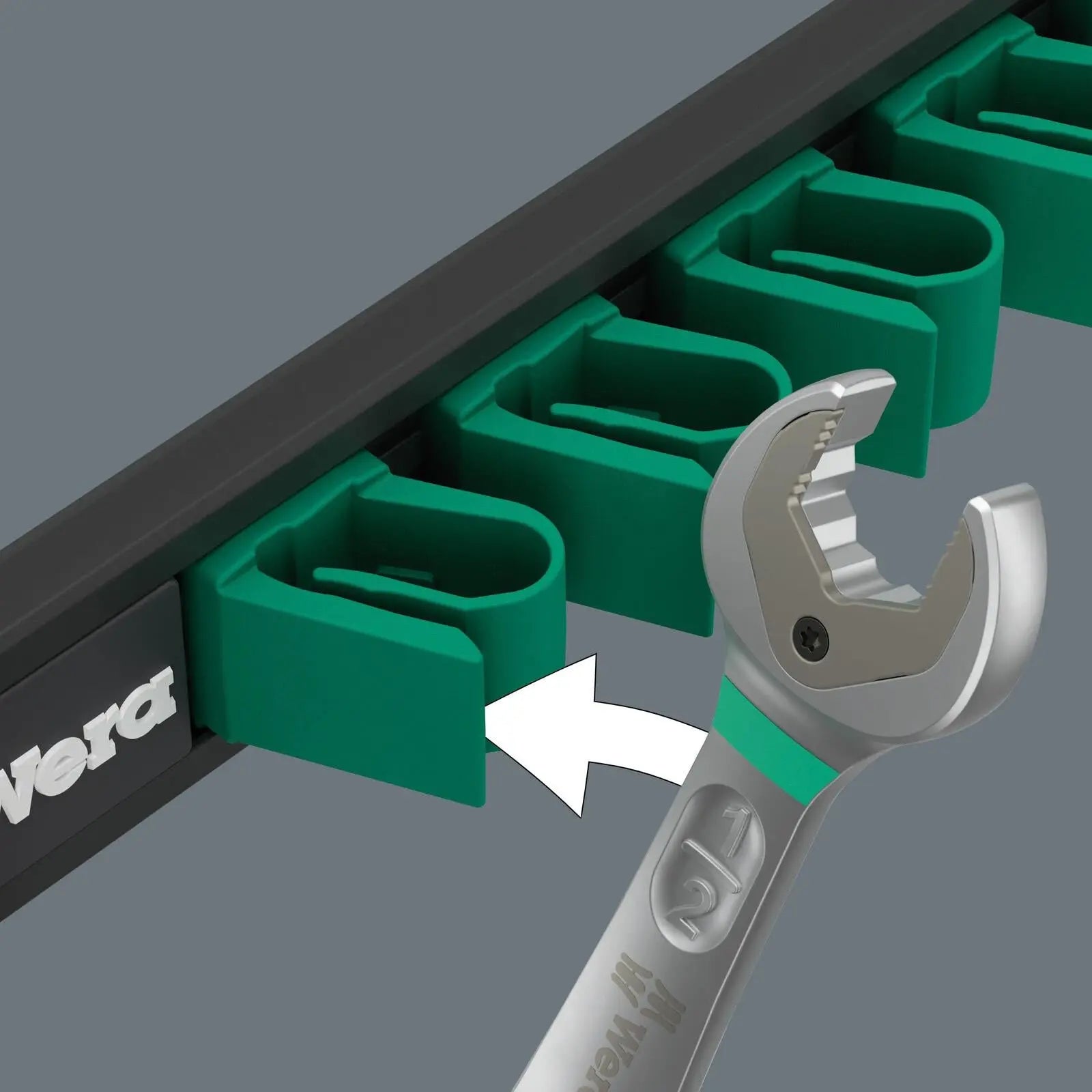 Wera Ratchet Combination Spanner Wrench Set 6000 Joker Imperial 1 9632 Magnetic Rail 8 Pieces 5/16"-3/4  White Rose Tools