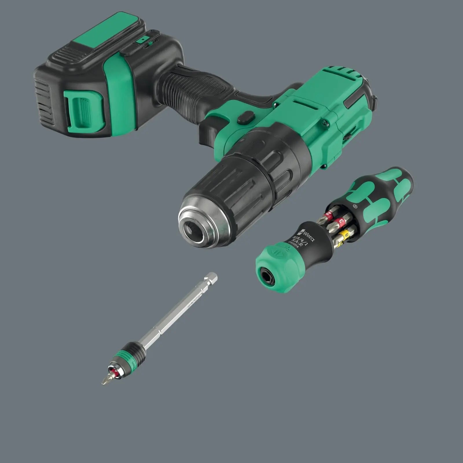 Wera Ratchet Screwdriver Set Kraftform Kompakt 20 RA-R with Pouch 6 Pieces PZ PH TX SL  White Rose Tools
