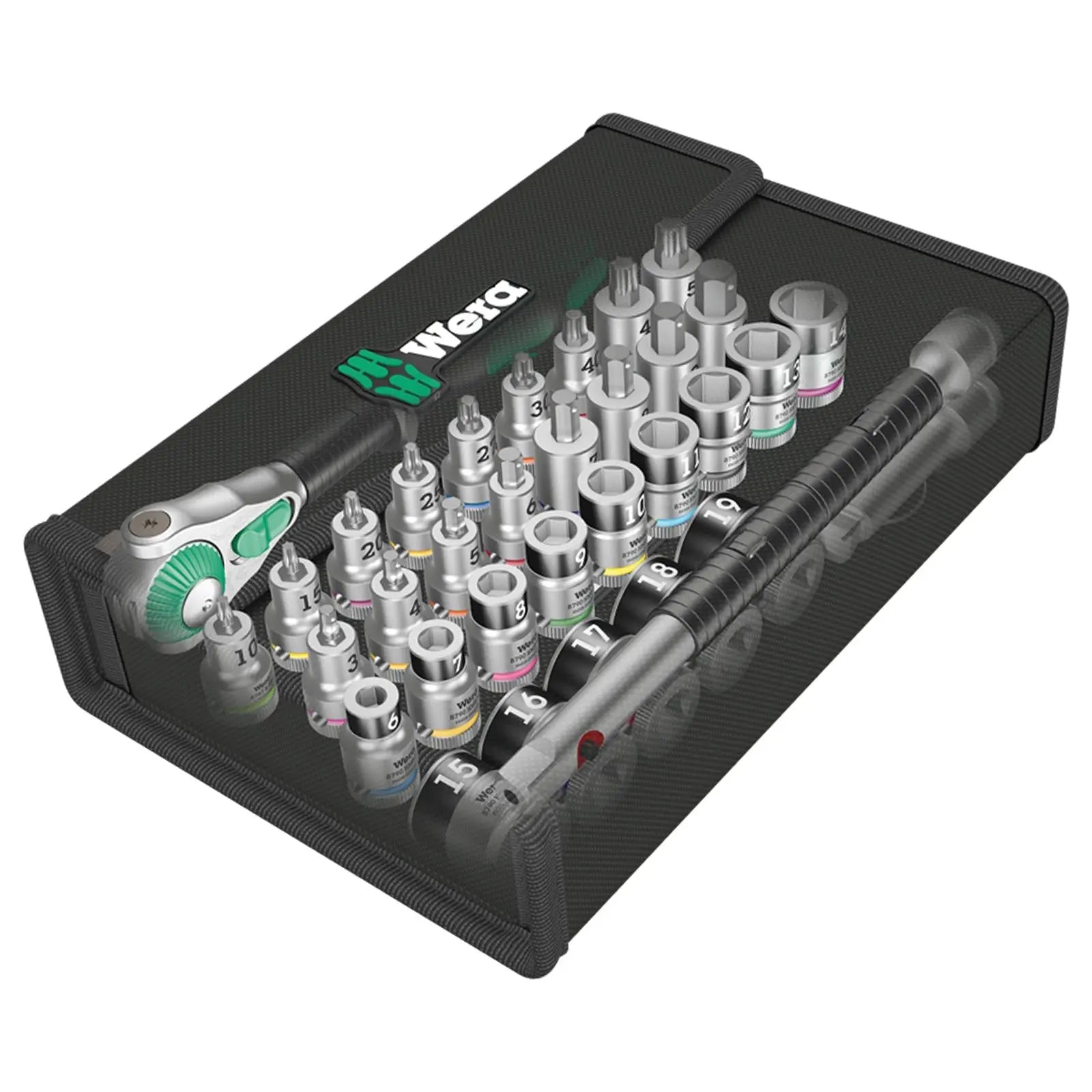 Wera Ratchet Socket Set 3/8" Drive 35 Piece 8100 SB All In Zyklop Speed Ratchet Set 6-19mm  White Rose Tools