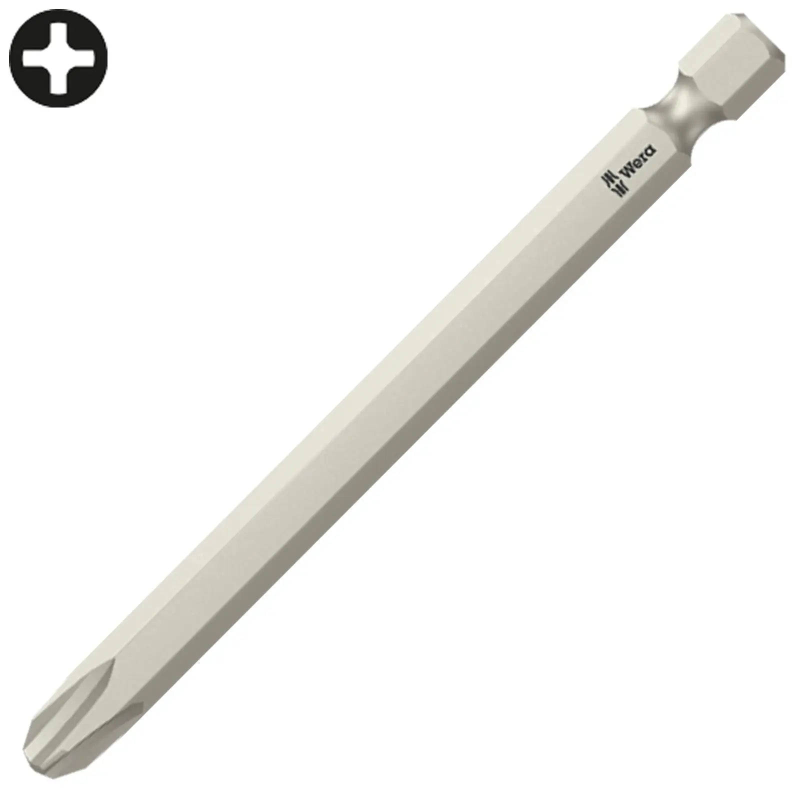 Wera Screwdriver Bit Phillips 1/4" Hex 851/4 PH Ni Bits PH3 x 89mm  White Rose Tools