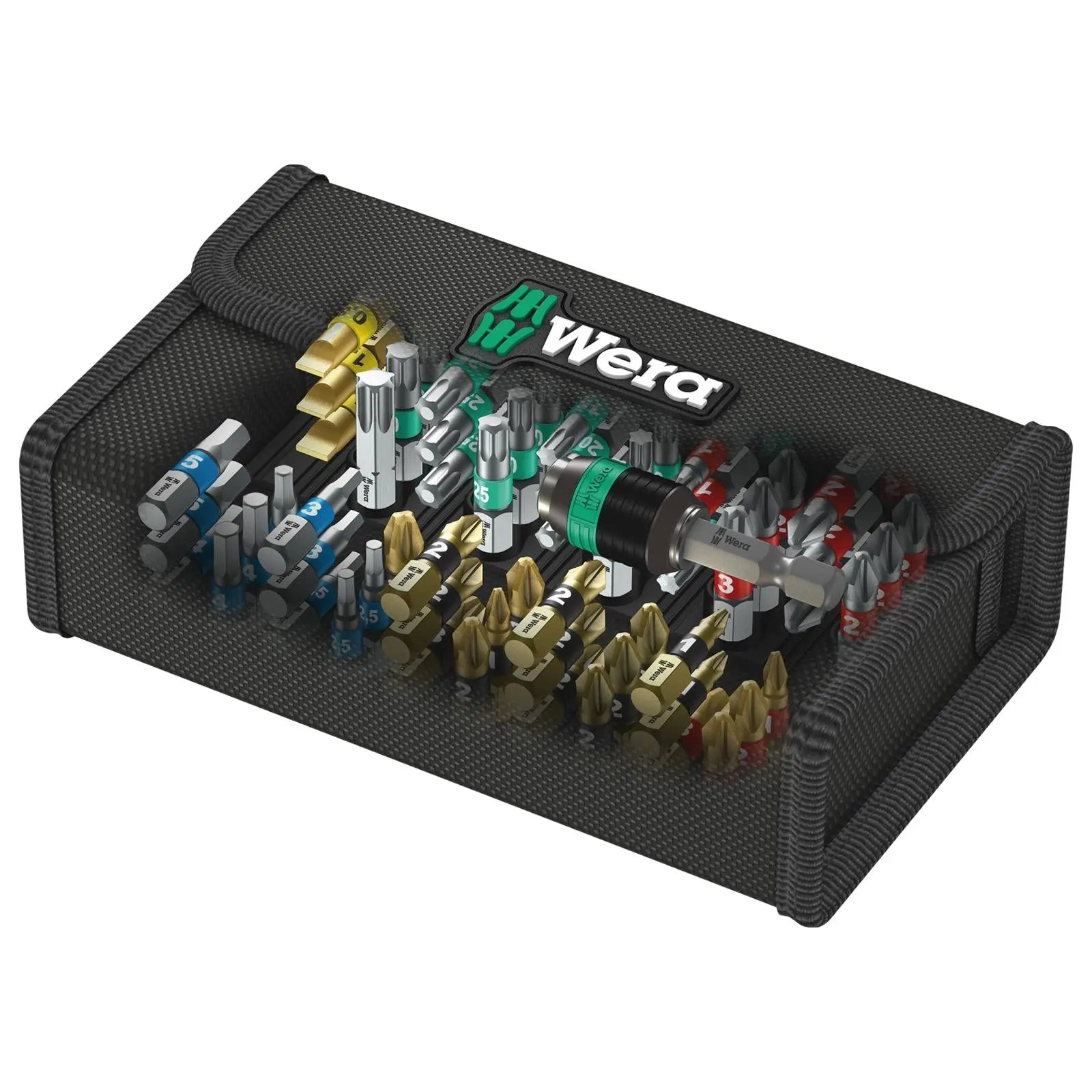 Wera Screwdriver Bit Set 61 Piece Bit Safe 61 BiTorsion 1 with Rapidaptor Bit Holder  White Rose Tools