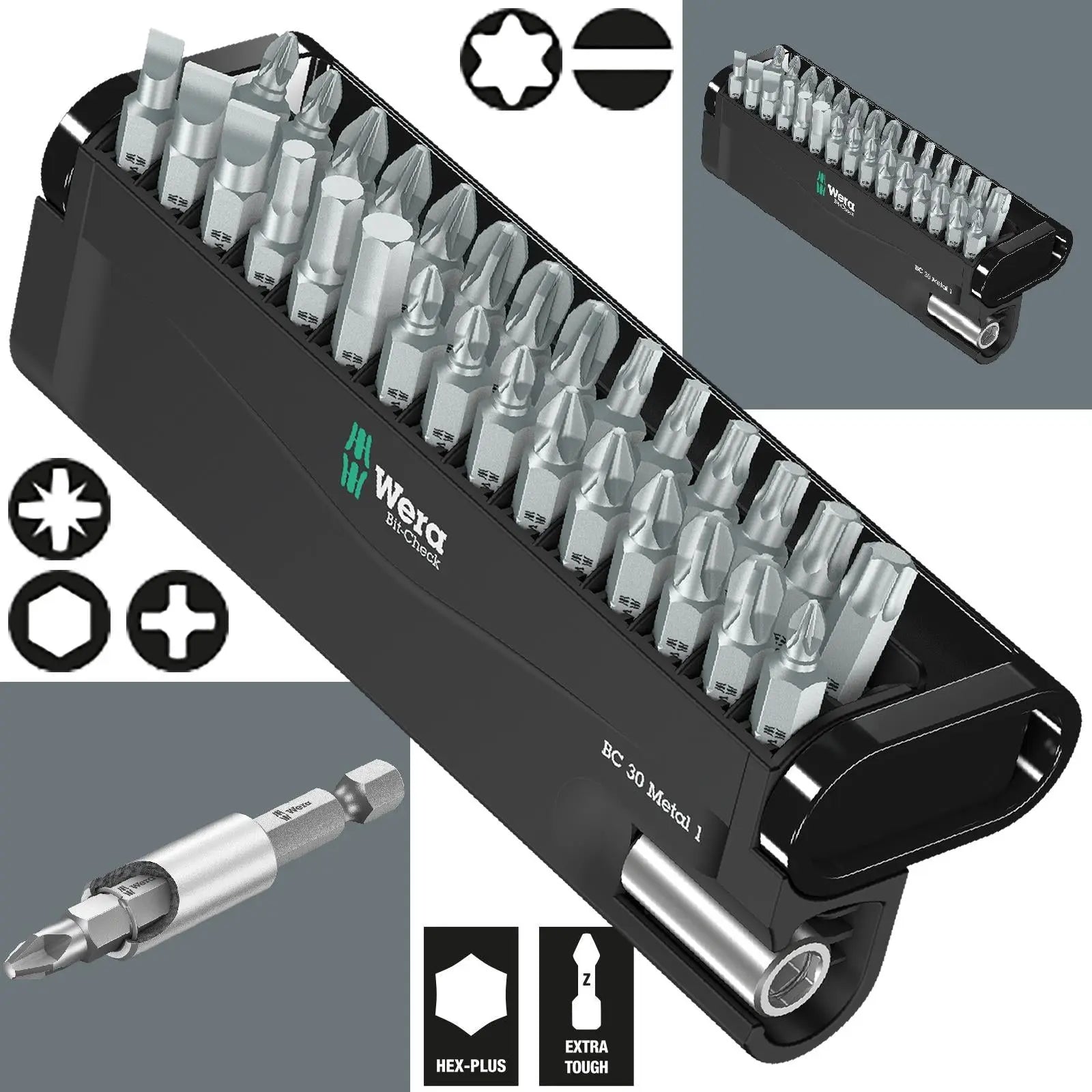 Wera Screwdriver Bit Set Bit Check 30 Metal 1 Bit Holder 30 Pieces 