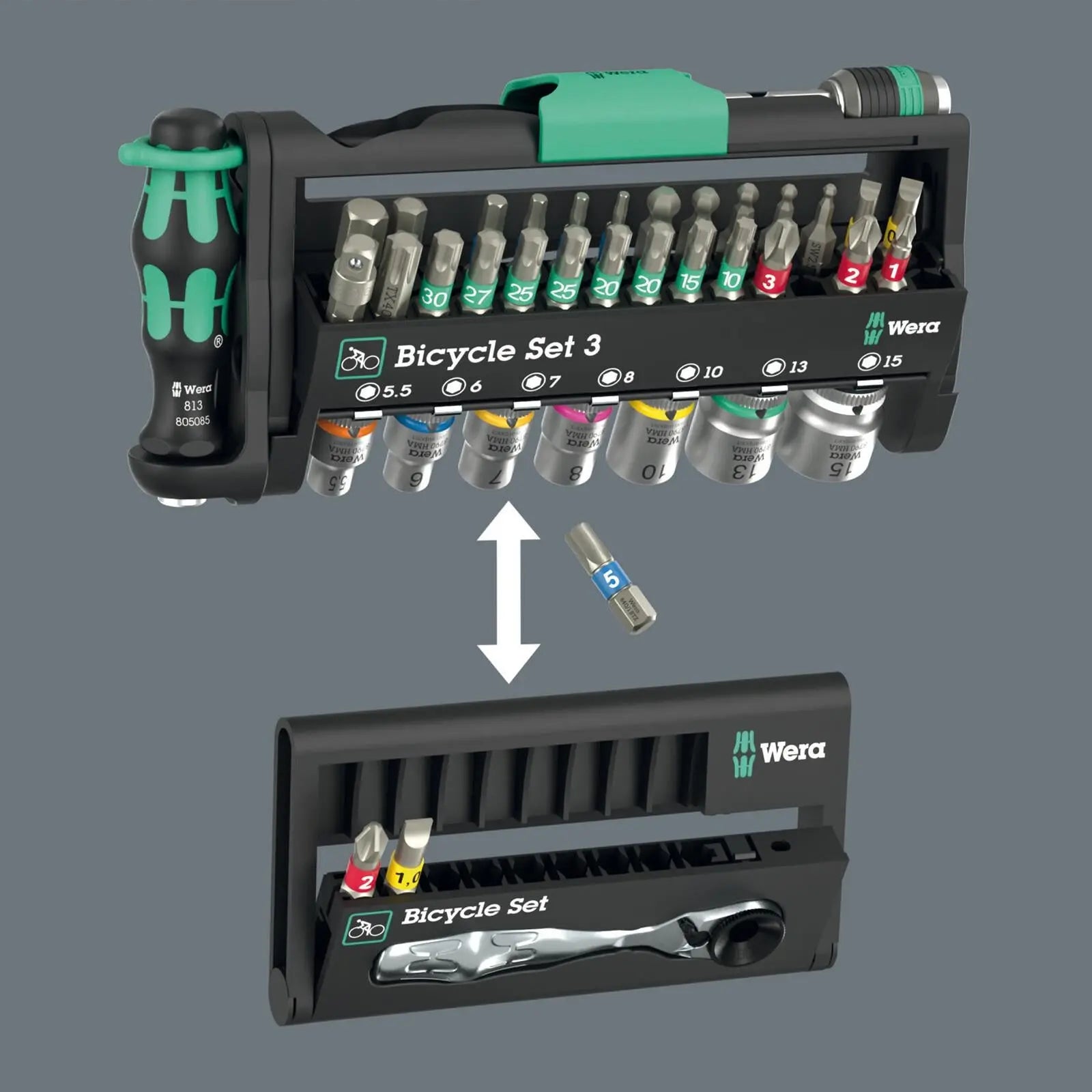 Wera Screwdriver Bits Bit Holder and Socket Set in Pouch Bicycle Set 3 41 Pieces  White Rose Tools
